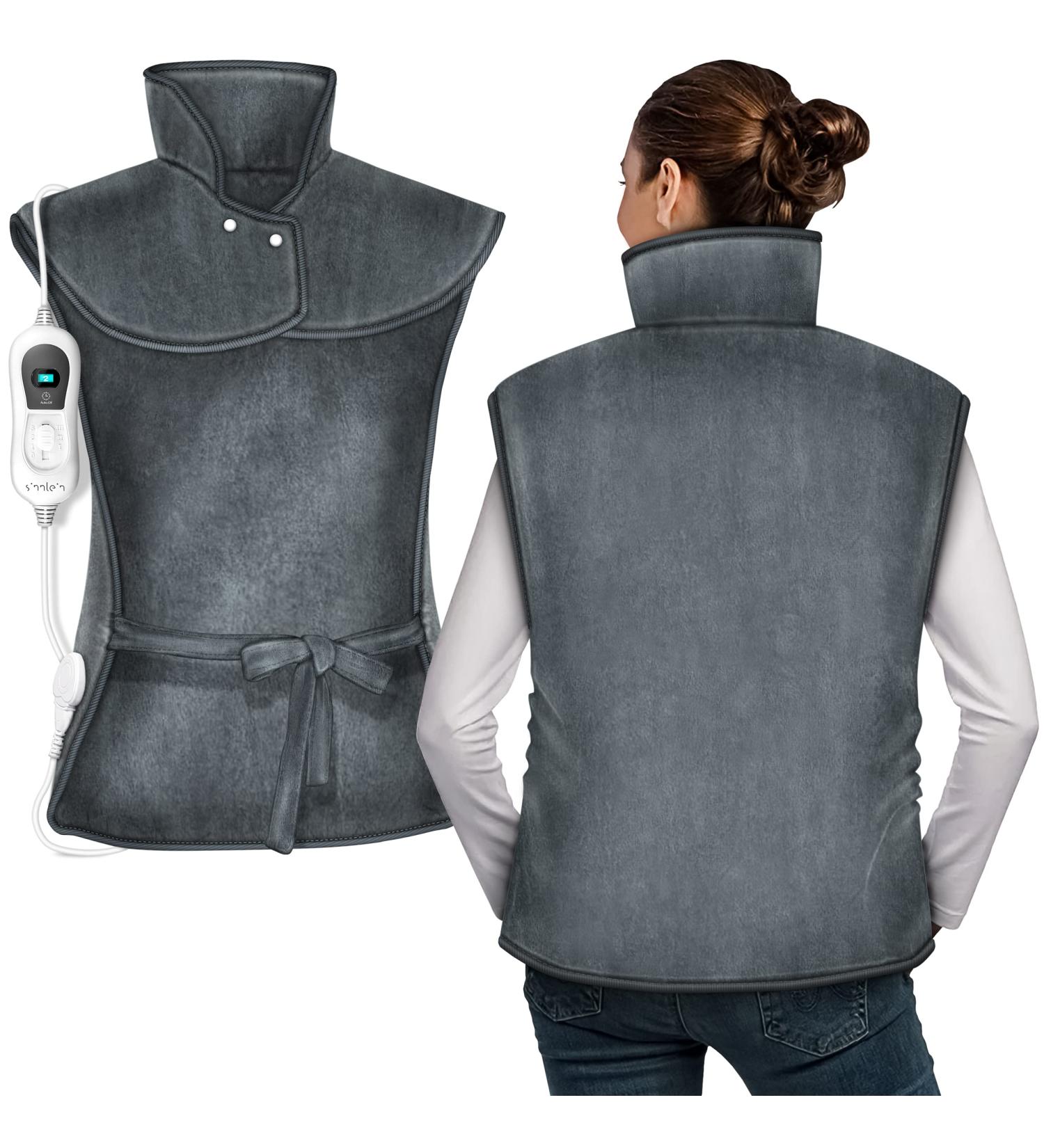 Sinnlein Heating Pad 60x85cm - Electric Heat Pad for Back Shoulder & Neck | 3 Temperature Settings & Auto Shut-Off (Gray) | International Shipping - Buy Online on GoSupps.com