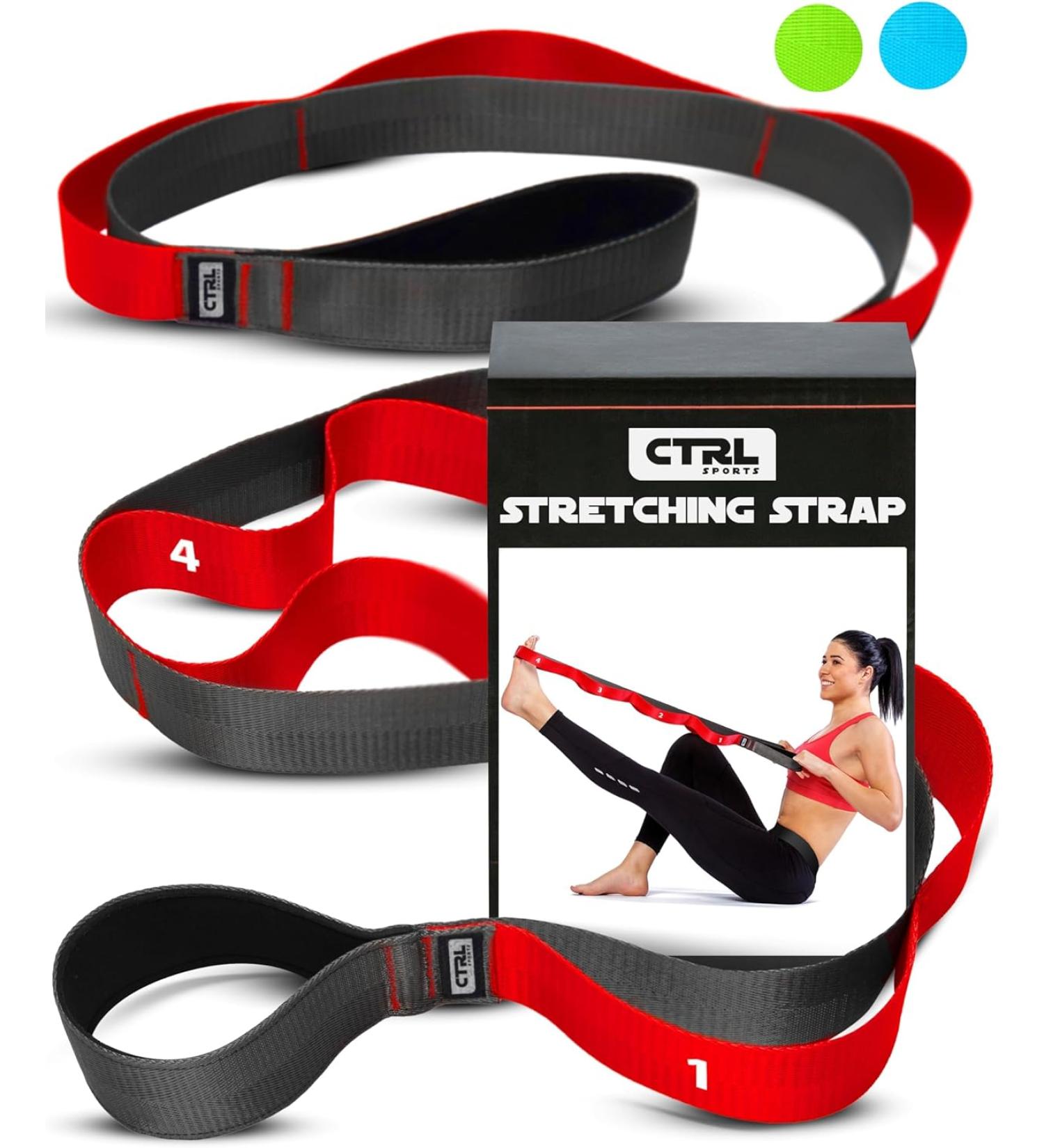 Stretching Strap with Loops - Non Elastic Yoga & Physical Therapy Band - 10 Loops for Flexibility & Exercise - Red - Buy Online on GoSupps.com