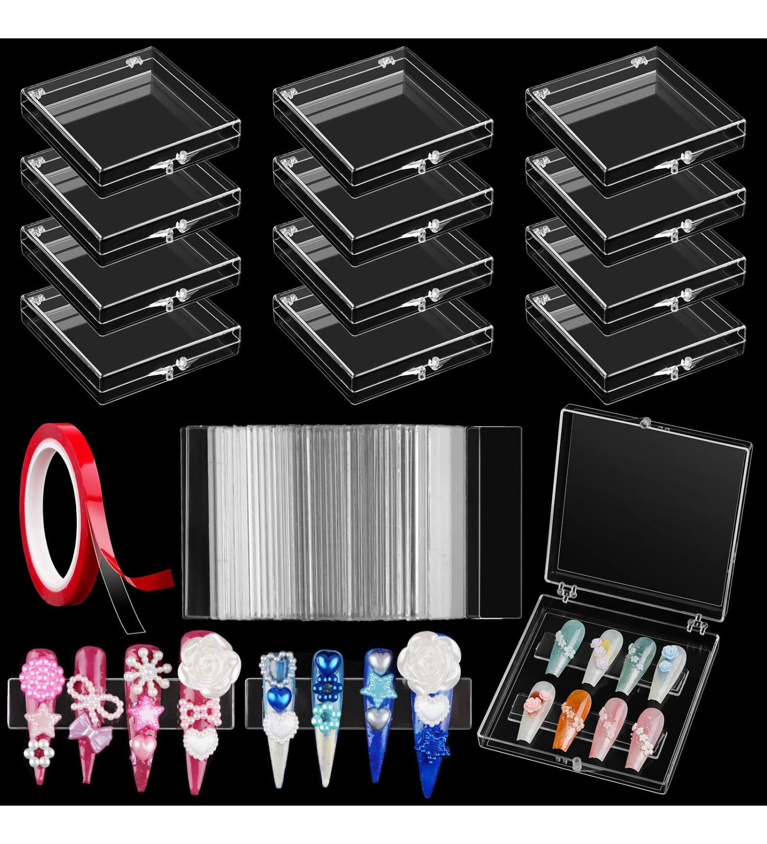 63 PCS Press on Nails Packaging Set Kalolary Clear Nail Tips Display Storage Box Set Including Packaging Boxes Double Sided Tape and Transparent Nail Display Stand Holder for Press on Nail Business 63 Piece Set - Buy Online on GoSupps.com