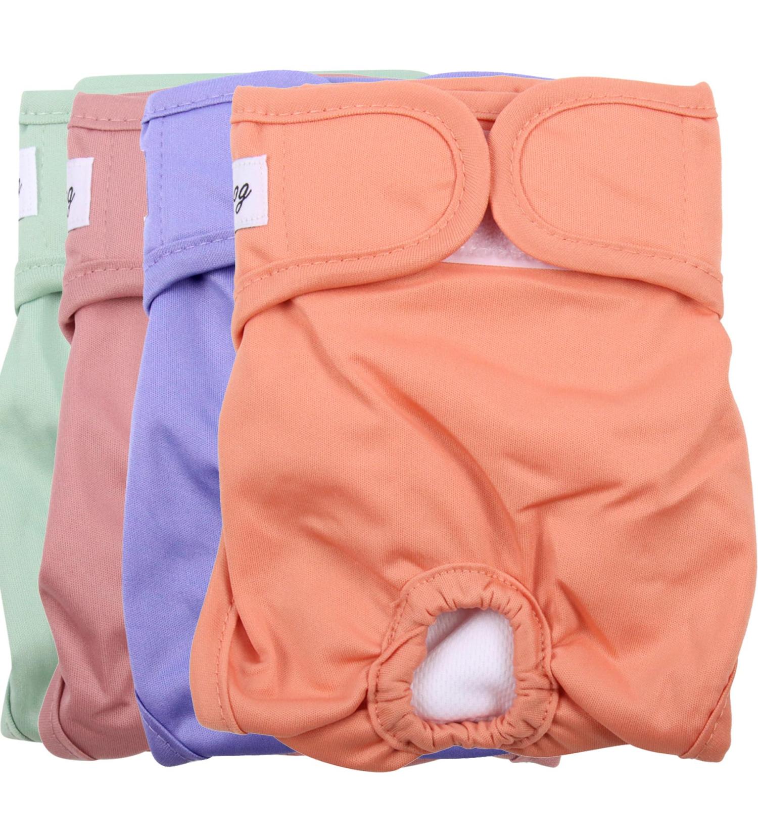 Joydaog Reusable Diapers for Small Dogs | Premium Belly Wrap Size XS | 4 Bright Colors | Pack of 4 - Perfect for Bitches - Buy Online on GoSupps.com