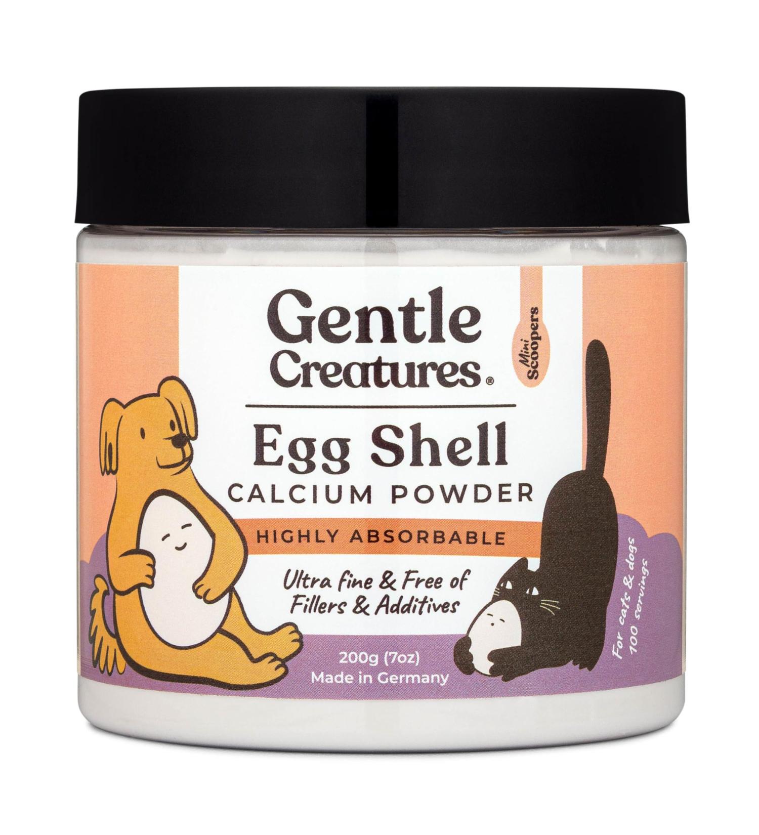 Gentle Creatures Egg Shell Calcium Powder for Pets Ultra Fine 7 oz Highly Absorbable Pet Food Supplement Made in Germany - Buy Online on GoSupps.com