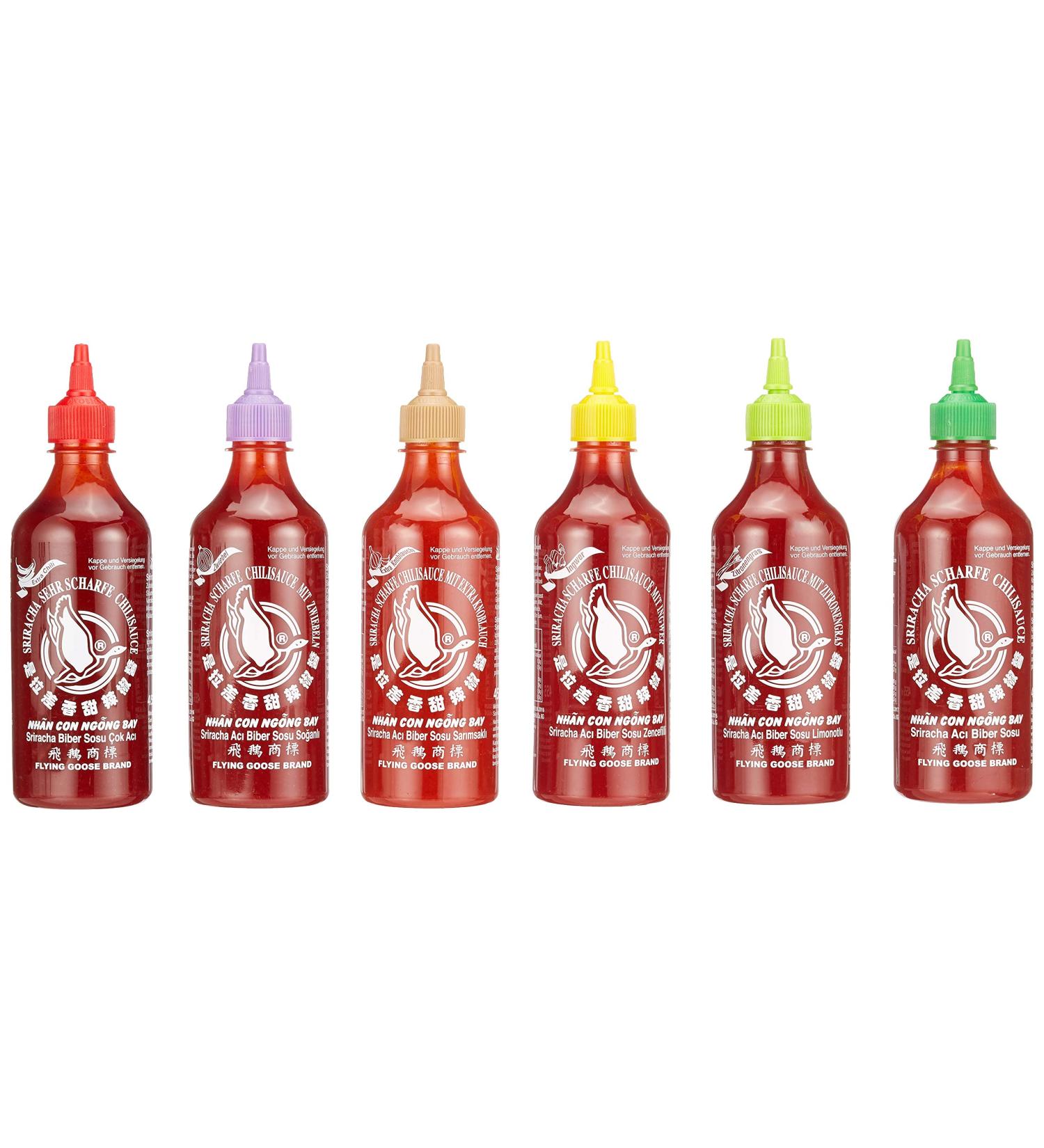 Flying Goose Sriracha Hot Chili Sauce 6-Pack - Thai Spice Sauces for Dipping Seasoning & Cooking (455ml Each) - Buy Online on GoSupps.com
