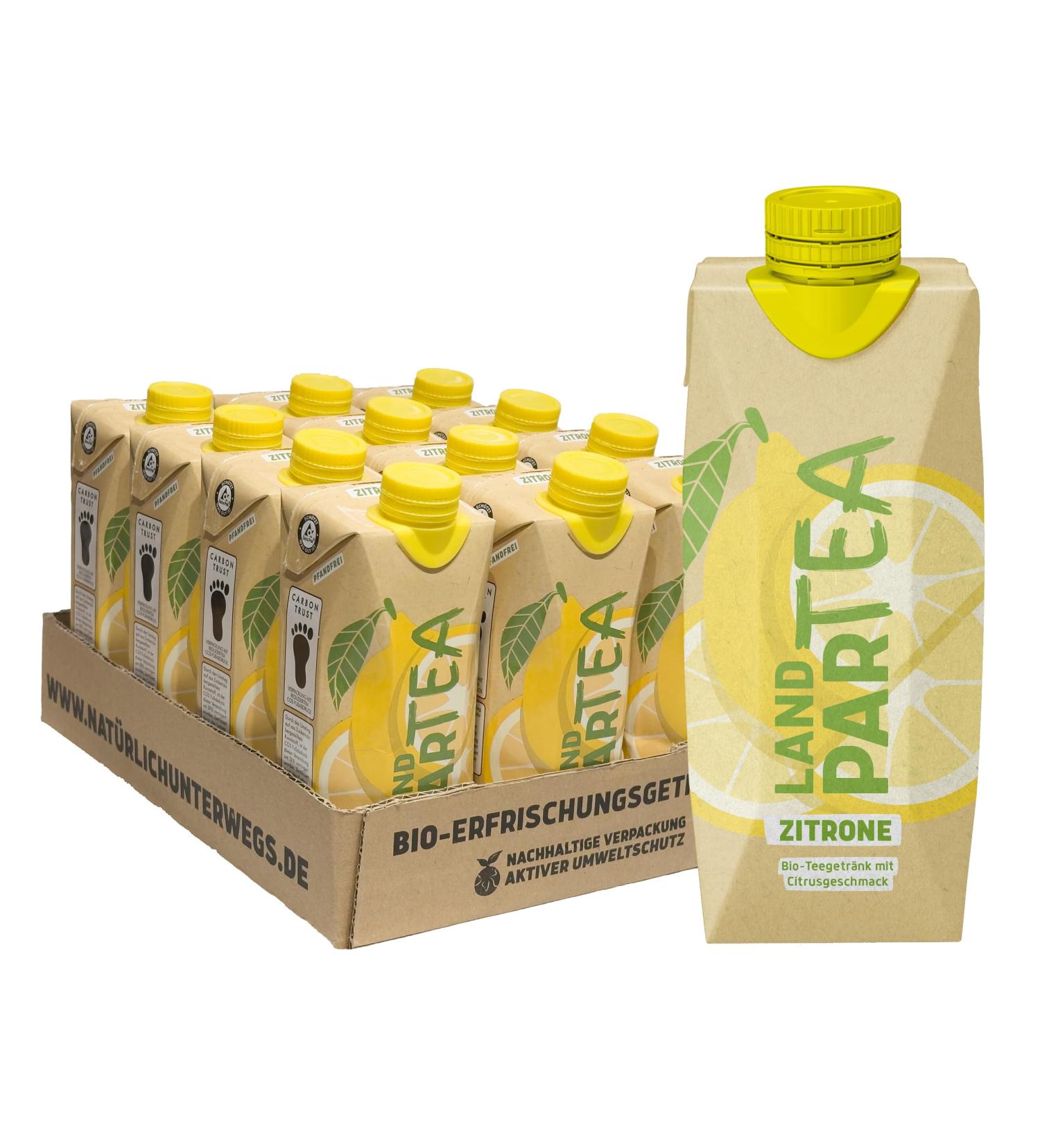 Shop Landartea Lemon Organic Tea | Refreshing Taste | 1.2 x 0.5L Tetra Pak | No Carbon Dioxide | Eco-Friendly Iced Tea | Pfand-Free | 6L Pack | International Shipping - Buy Online on GoSupps.com