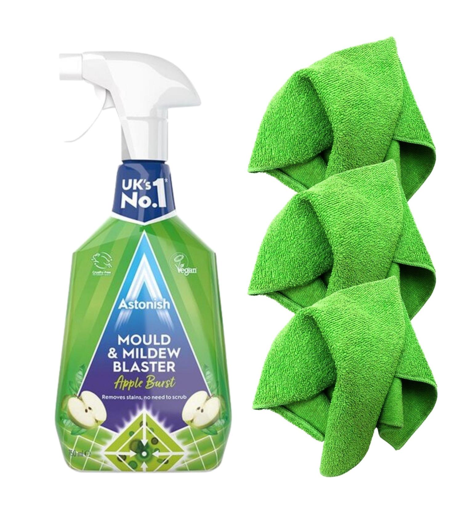 Mould Remover Spray Set - Bundle Includes Astonish Mould and Mildew Remover Spray and Pack of 3 Microfibre Cloths set - Black Mould Remover Kit - Buy Online on GoSupps.com
