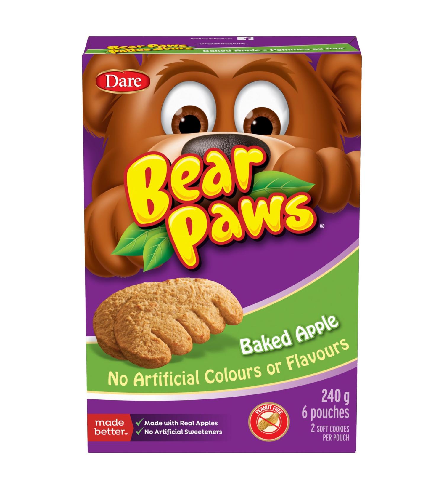 Bear Paws Baked Apple Cookies - Soft Cookie Snack Packs School Snacks Made With Real Apple Peanut Free 240g 6 Pouches Baked Apple 40 g (Pack of 6) - Buy Online on GoSupps.com
