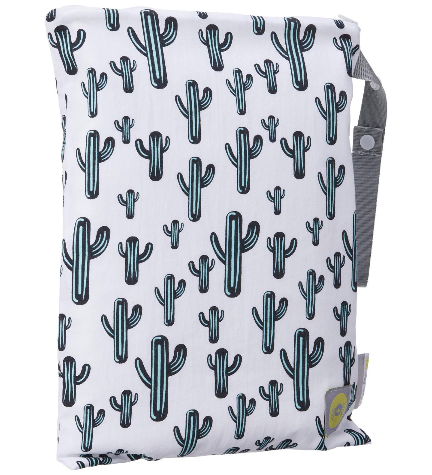 Itzy Ritzy Sealed Wet Bag | Washable & Reusable | Water Resistant Lining | Ideal for Swimwear, Diapers, Gym Clothes & Toiletries | 11 x 14 | Cactus Crew - Buy Online on GoSupps.com