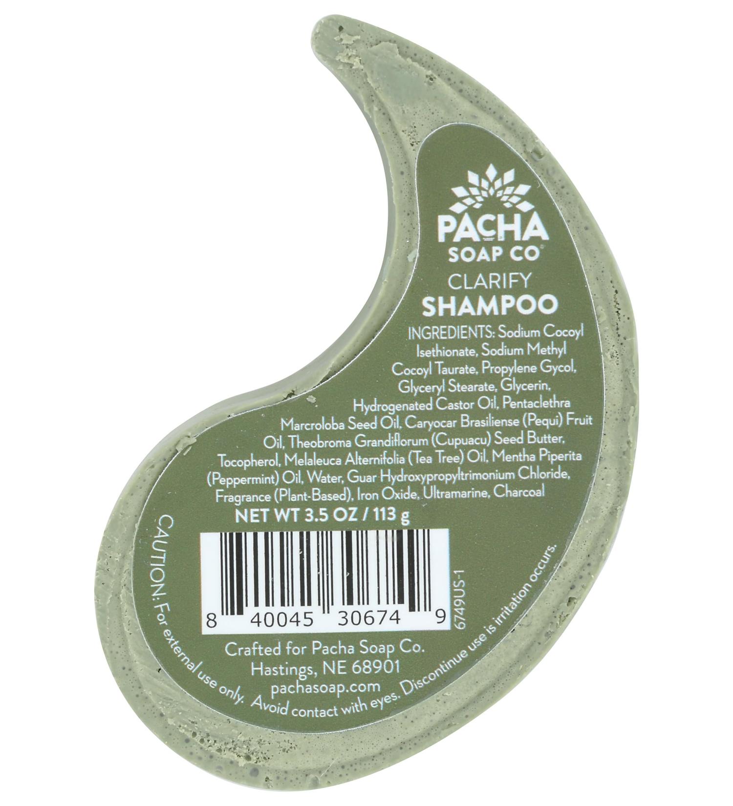 PACHA SOAP Clarify Shampoo Soap Bar - 3 OZ | Natural Sustainable Hair Care | Eco-Friendly Cleansing Bar - Buy Online on GoSupps.com