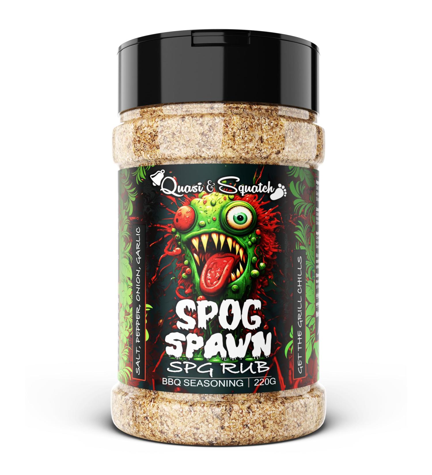 Quasy & Squatch SPG Rub - SPOG SPAWN Savory BBQ Seasoning for Meat | Brisket & Butt Rub | 220g Jar - Buy Online on GoSupps.com