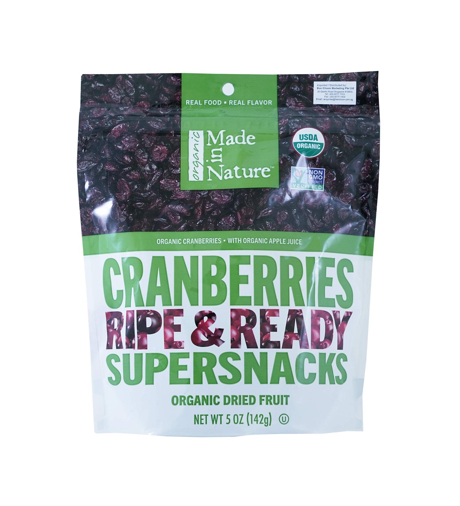 Buy Made in Nature Organic Dried Cranberries - 5 oz Supersnacks | Healthy Snacks Online - Buy Online on GoSupps.com
