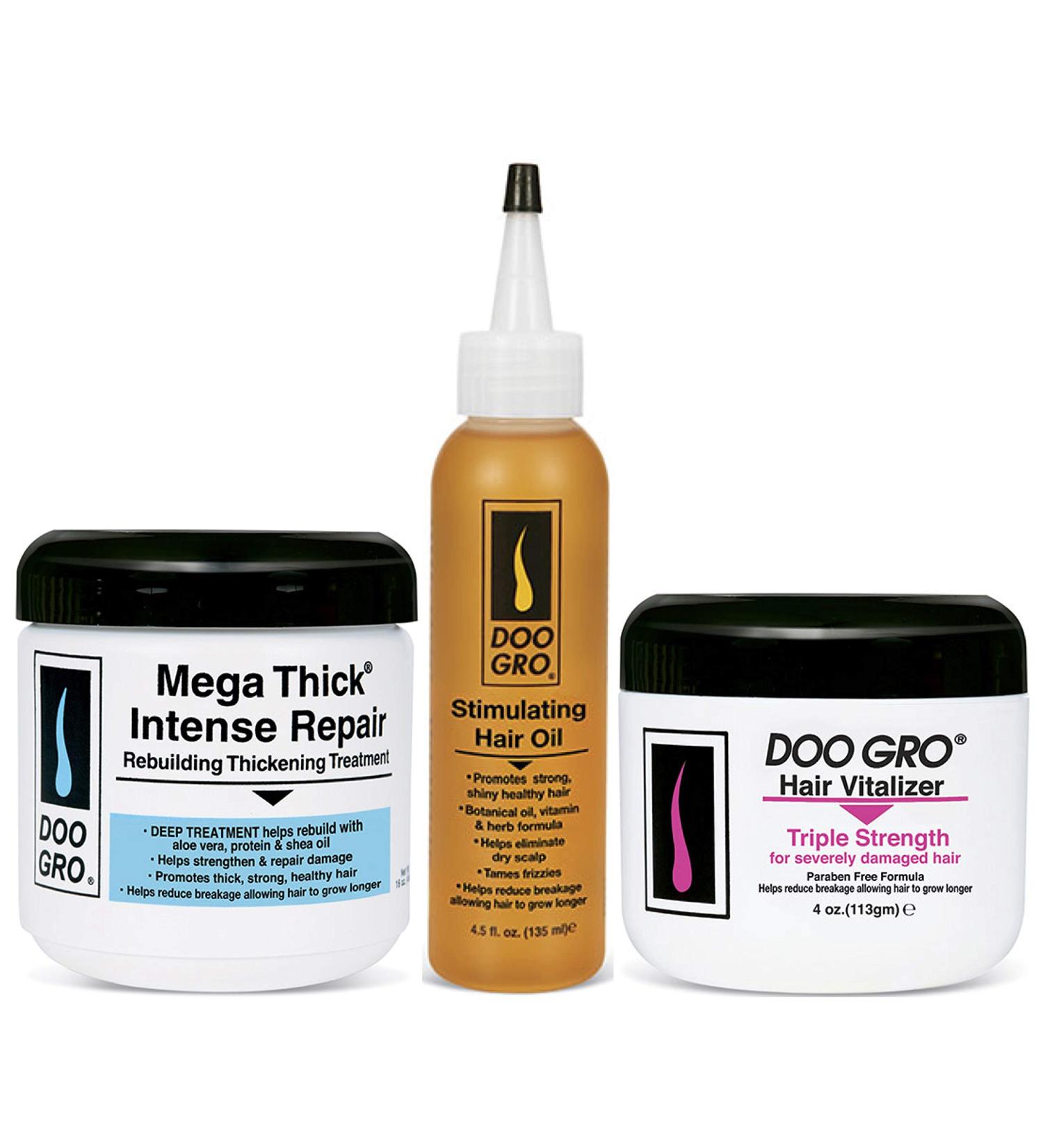 Doo Gro Mega Thick Intensive Repair & Growth Oil Bundle - 16oz + 4.5oz + 4oz | International Shipping Available - Buy Online on GoSupps.com
