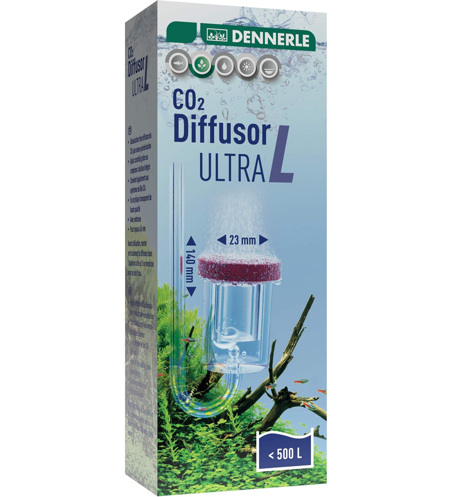 Dennerle CO2 Diffusor Ultra for Freshwater Aquariums up to 400L - Acrylic Glass Integrated Bladder Meter Special Sintered Membrane | Best International Shipping - Buy Online on GoSupps.com