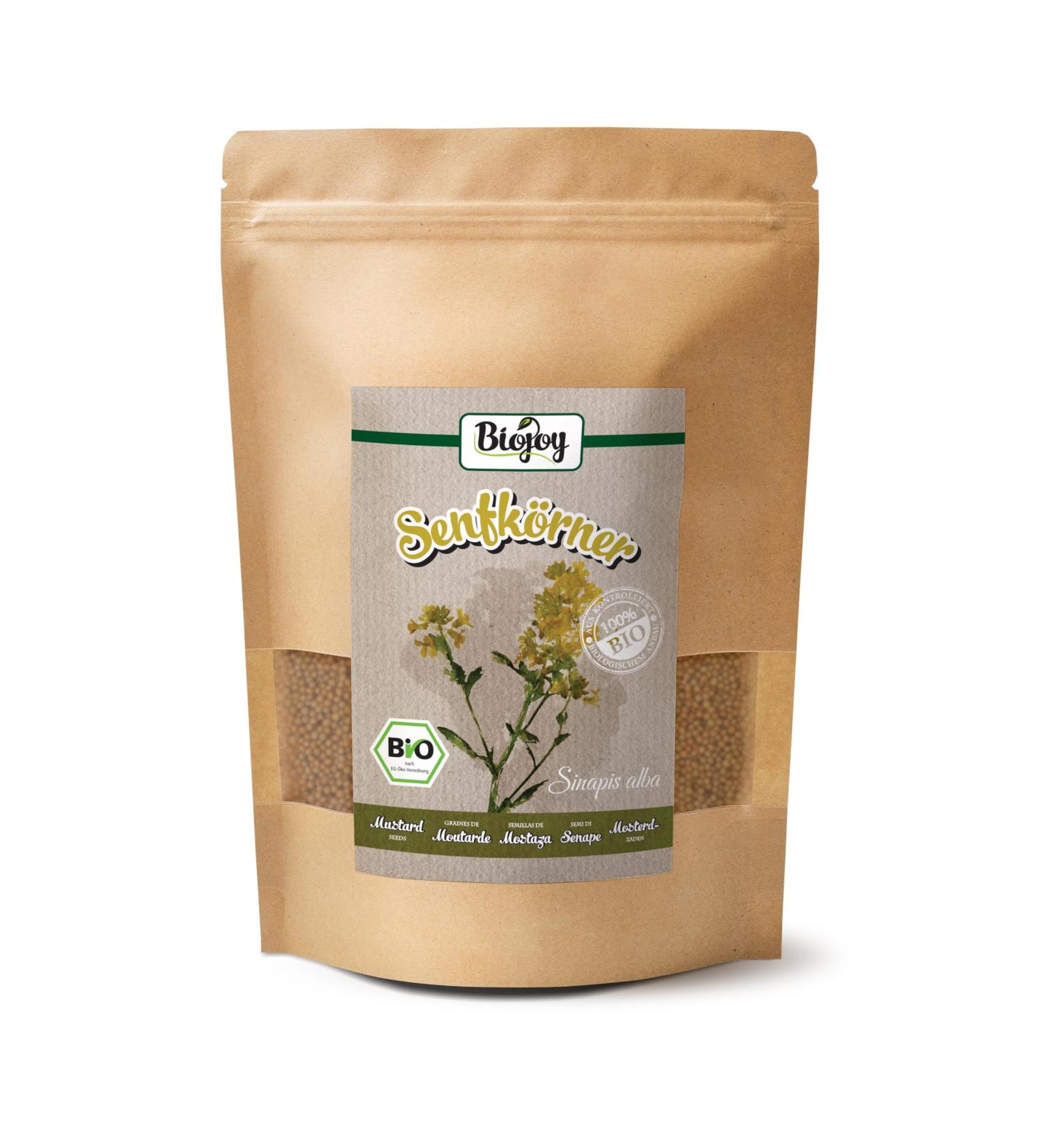 Buy Biojoy Organic Yellow Mustard Seeds (500g) - Additive-Free Sinapis Alba for Healthy Cooking - Buy Online on GoSupps.com