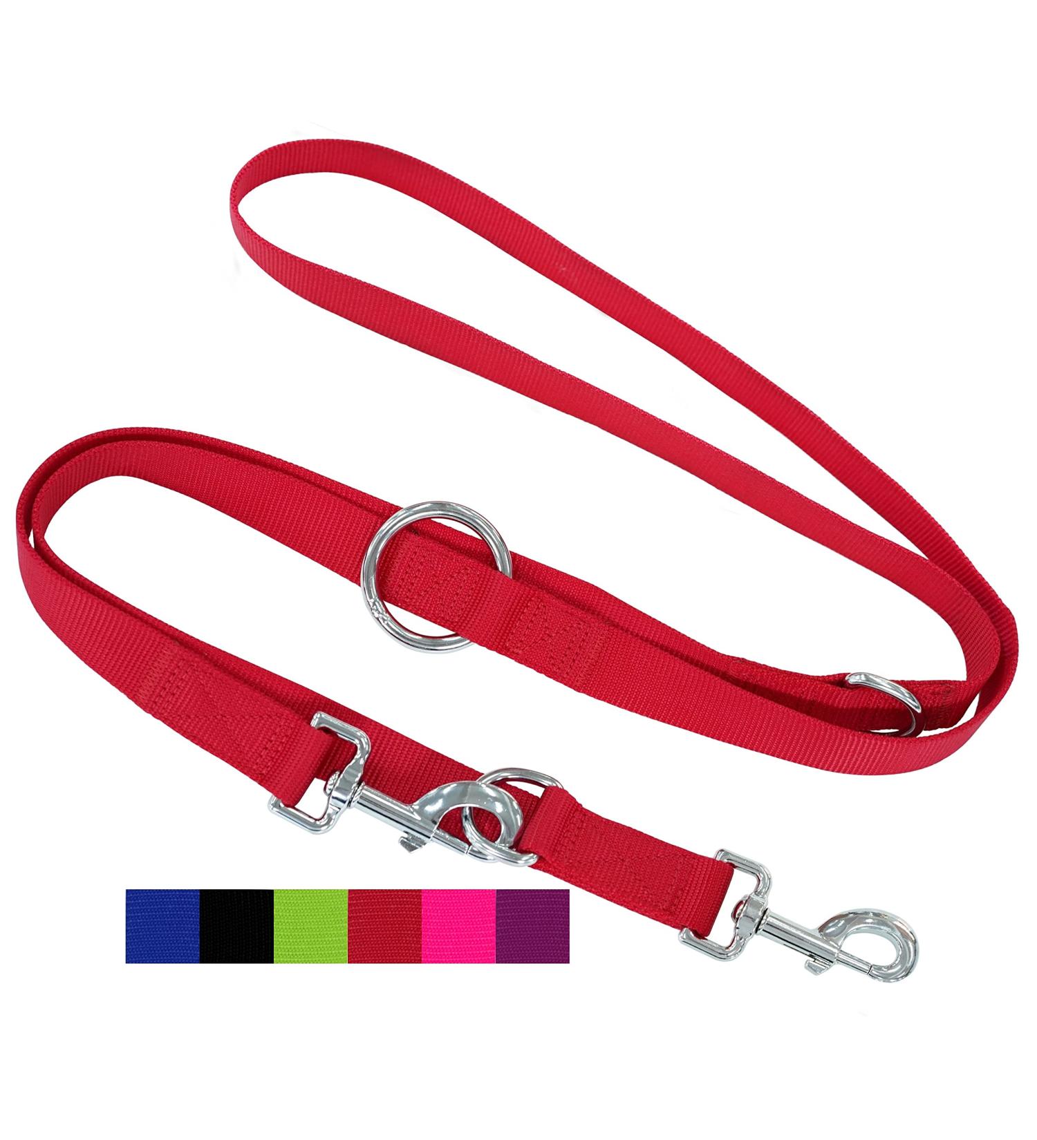 Dey Premium 2m Dog Leash - 3-Way Adjustable for All Sizes | Durable Nylon | Multiple Colors | Perfect for Small Medium & Large Dogs | Doubleein Pet Gear - Buy Online on GoSupps.com