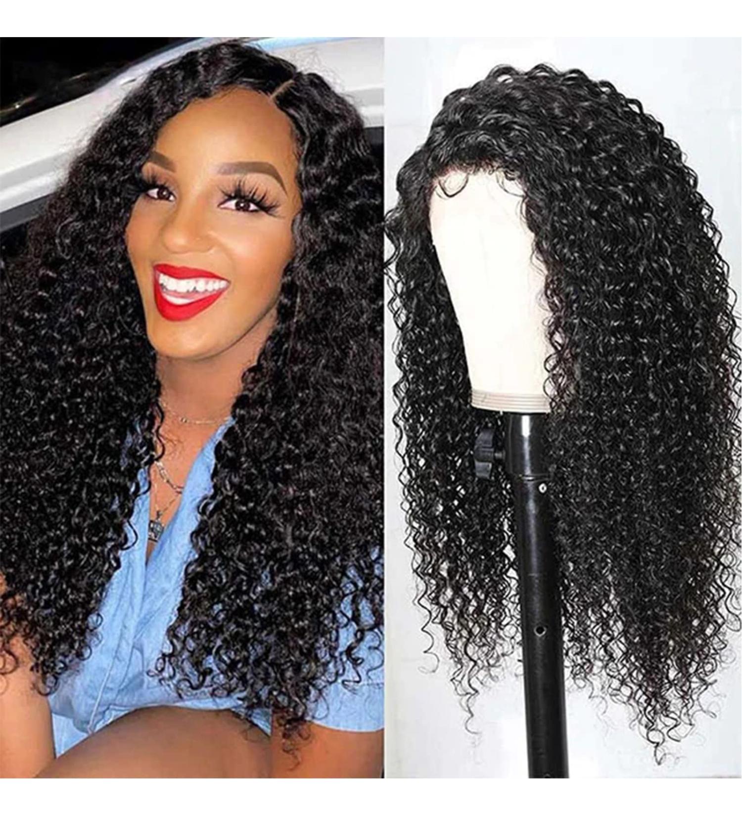 BESTUNG 24 Inch Black Curly Lace Front Wig - Heat Resistant Synthetic Fiber - Glueless Long Curly Wig for Black Women - Buy Online on GoSupps.com
