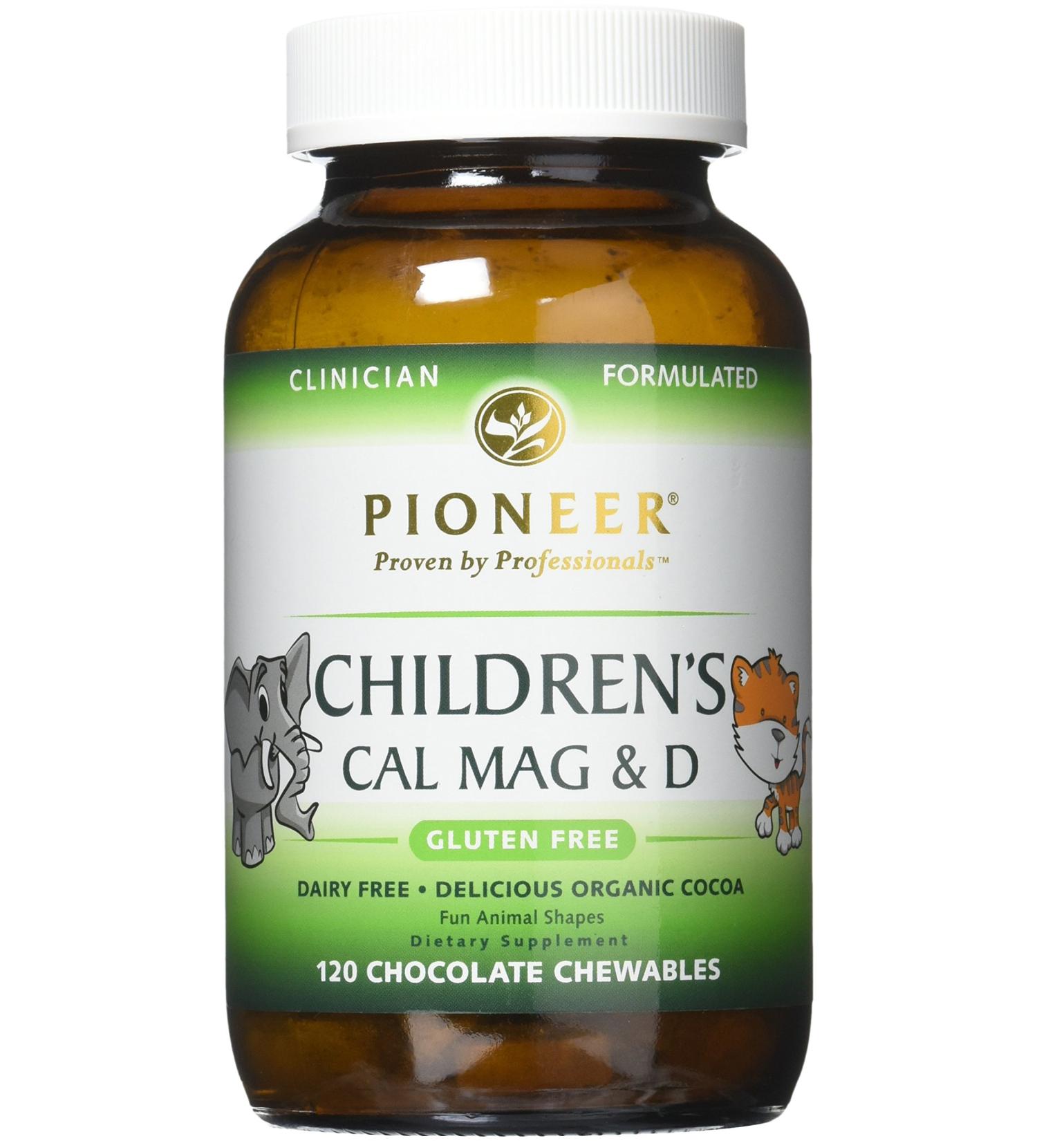 Pioneer Children's Cal Mag & D Chocolate Chewables - 120 Count for Healthy Growth - Buy Online on GoSupps.com