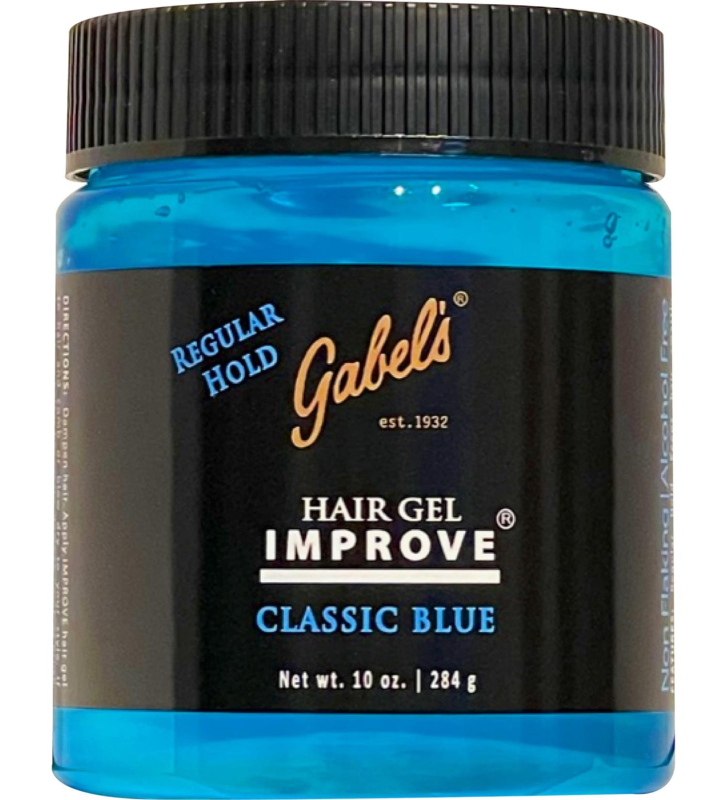 Improve Gabel's Old School Styling Gel Regular Hold Classic Blue 10 oz Travel and Personal size Gabel's sealed version 10ozB