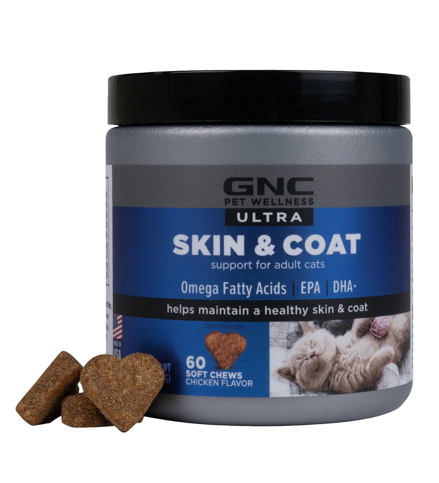 GNC Pets Ultra Cat Supplements - Chicken Flavored Soft Chews for Cat Health - 60 Count, Made in USA - Buy Online on GoSupps.com