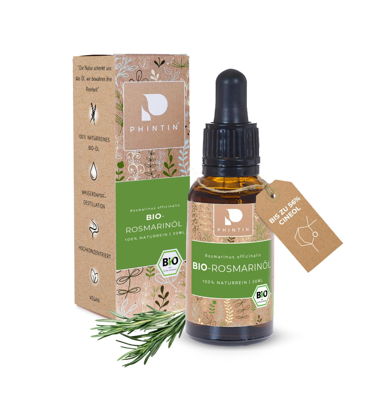 Phintin Organic Rosemary Oil - 100% Natural Hair Growth Stimulator | 30ml Essential Oil | Certified German Quality - Buy Online on GoSupps.com