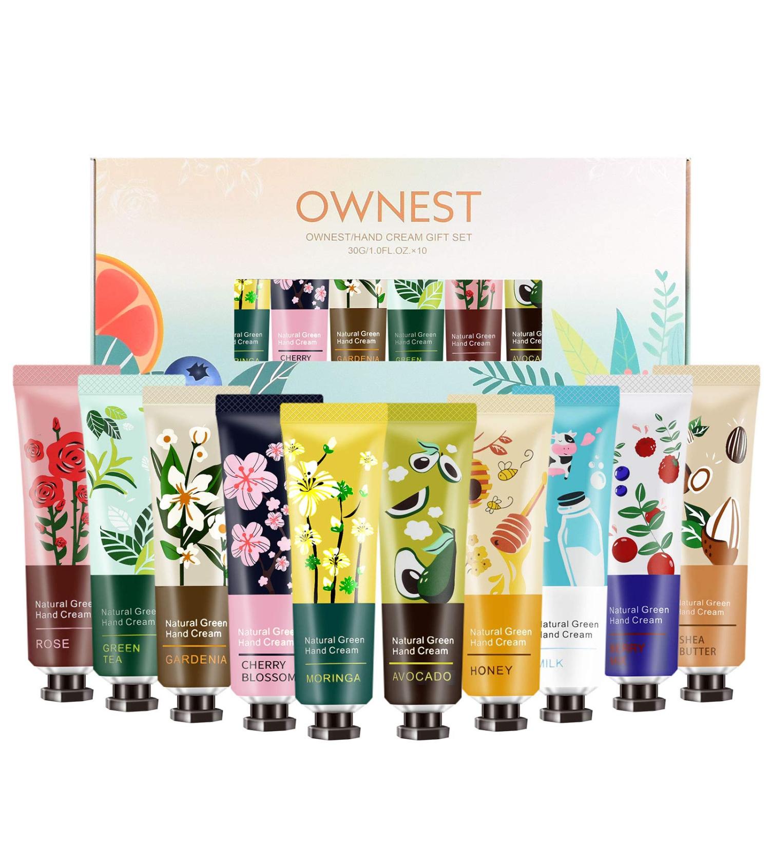 Ownest 10 Pack Plant Fragrance Hand Cream Moisturizing Hand Care Cream Travel Gift Set With Natural Aloe And Vitamin E For Men And Women-30ml - Buy Online on GoSupps.com