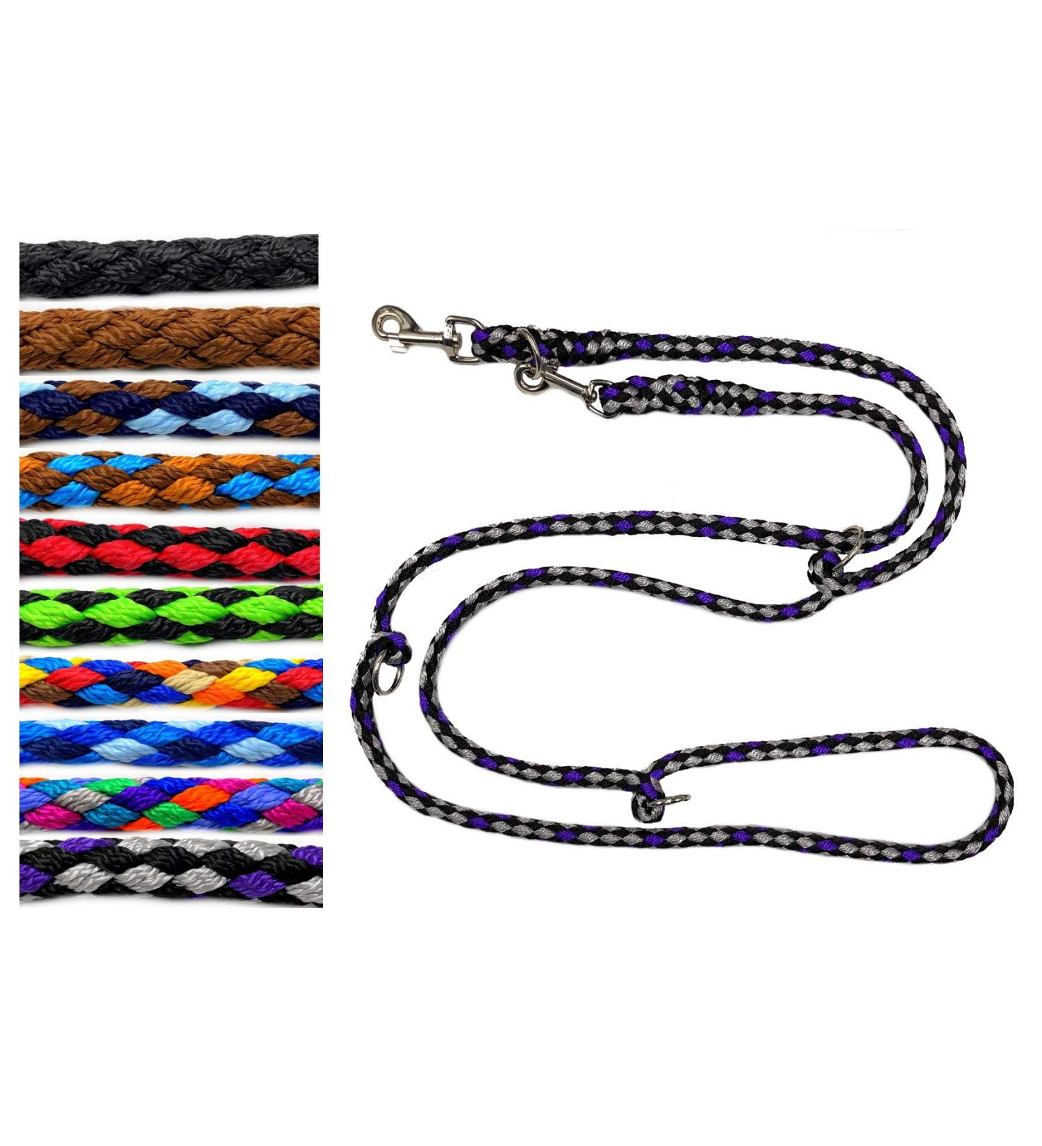 Premium Adjustable Dog Linen for Large Dogs - Durable 2.40m 2.80m 3.50m & 5m Exercise Lines - Stylish Boston Black-Silver-Purple - Buy Online on GoSupps.com