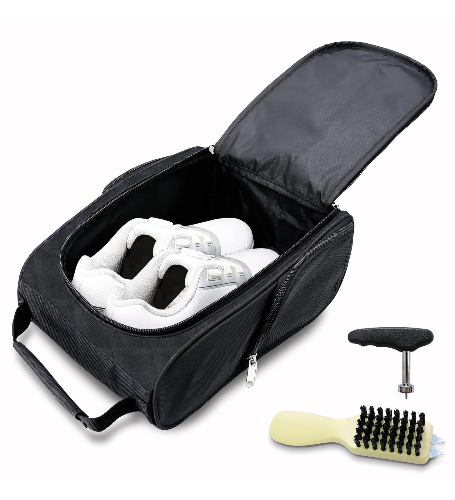 KYTAI Golf Shoes Bag Travel Case with Spike Wrench, Club Brush and Accessories - Black - Buy Online on GoSupps.com