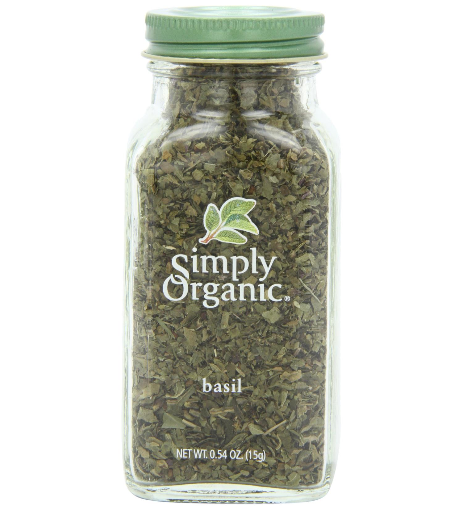 Simply Organic Basil 0.54 oz - Certified Organic Seasoning - Buy Online on GoSupps.com