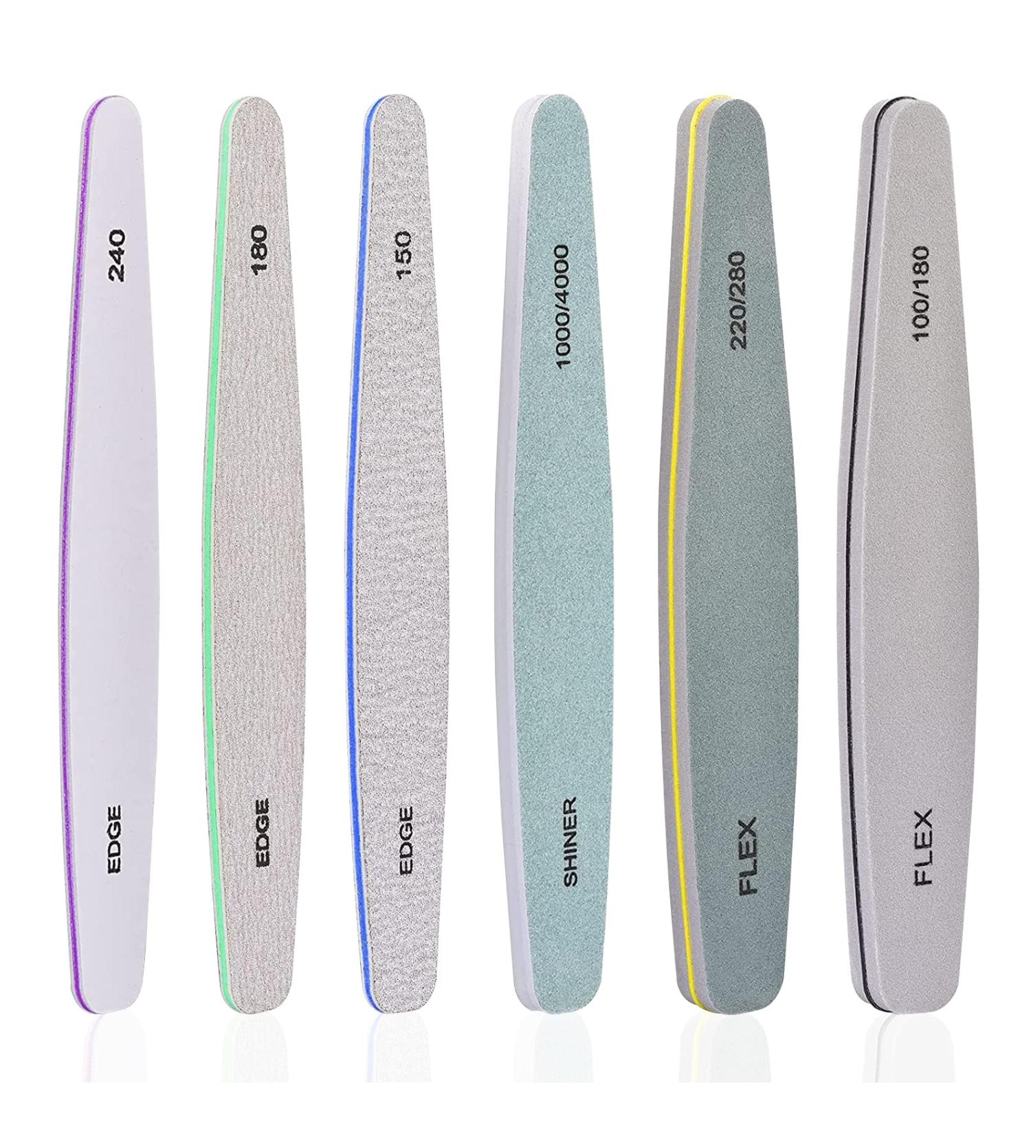 SetSail Gray Nail Files - Double Sided Emery Boards for Natural and Acrylic Nails - 6 Pack Fingernail Files for Women and Girls - Buy Online on GoSupps.com
