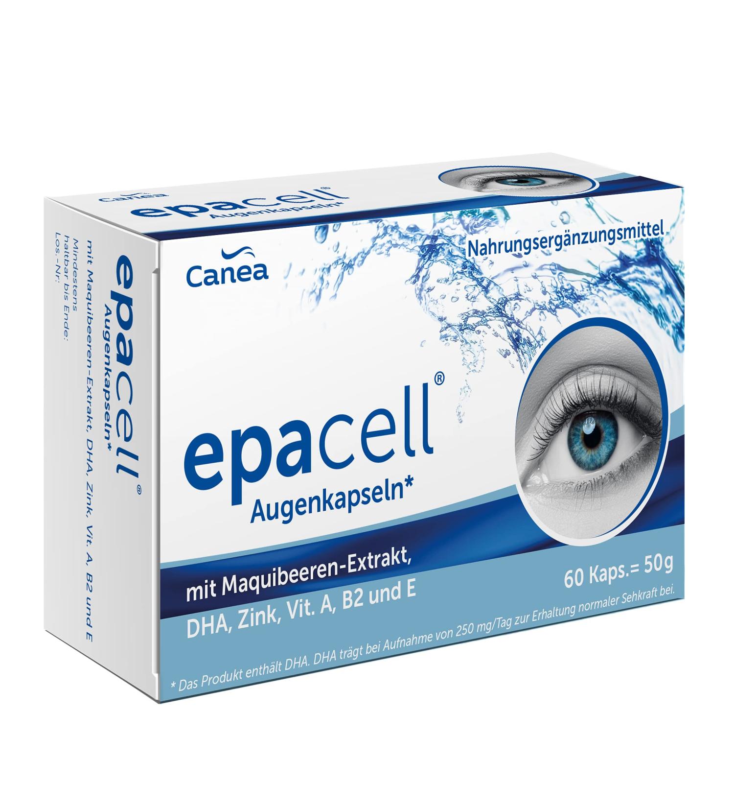 Epacell Eye Vitamins for Optimal Eye Health | Vitamins A B2 E Zinc & DHA | 60 Capsules for Eye Fatigue & Contact Lens Support - Buy Online on GoSupps.com