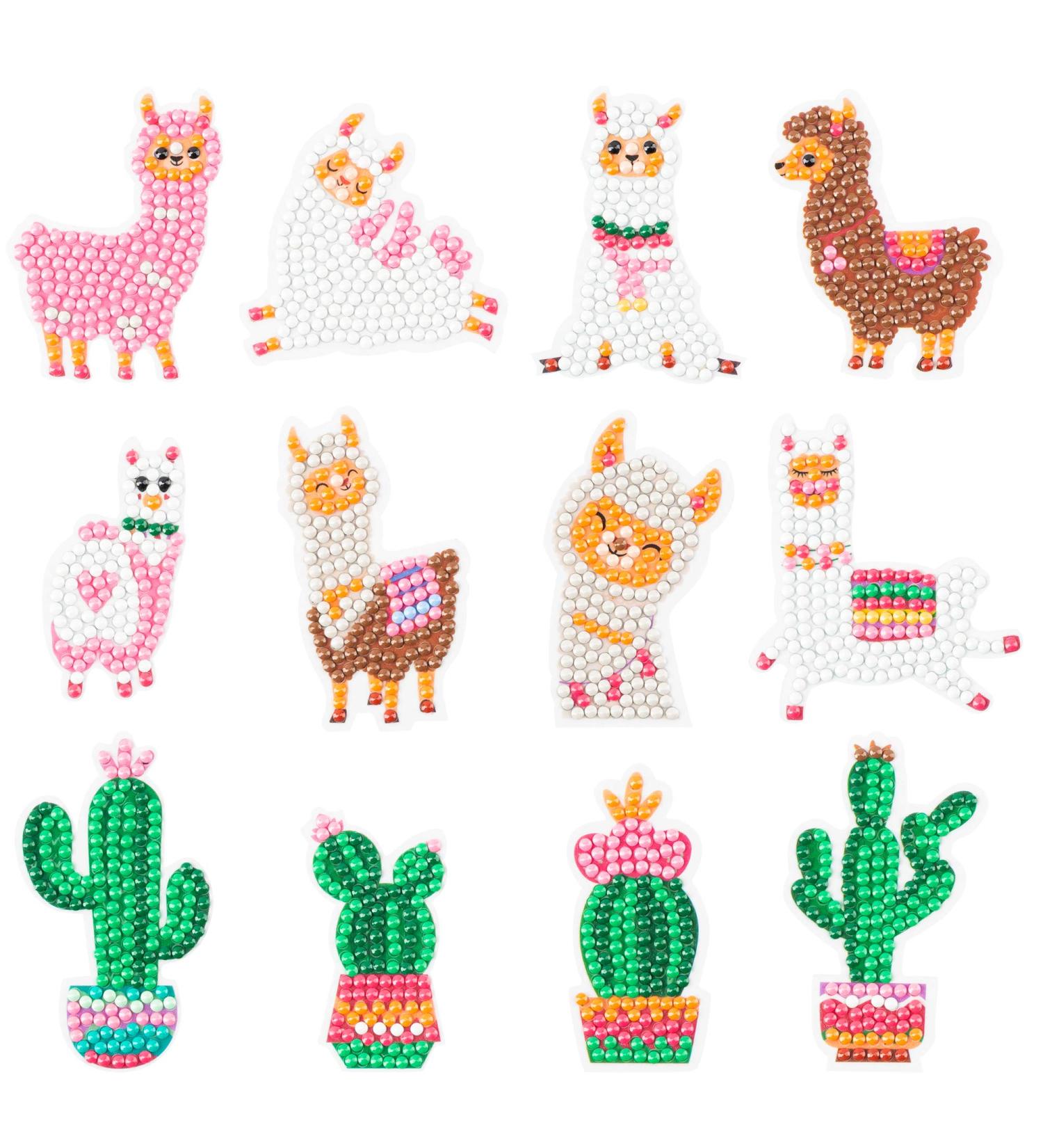 OSNIE 12 Pcs Llama Cactus 5D DIY Diamond Painting Kit for Kids & Adults - Creative Resin Rhinestone Art Craft Set - Buy Online on GoSupps.com