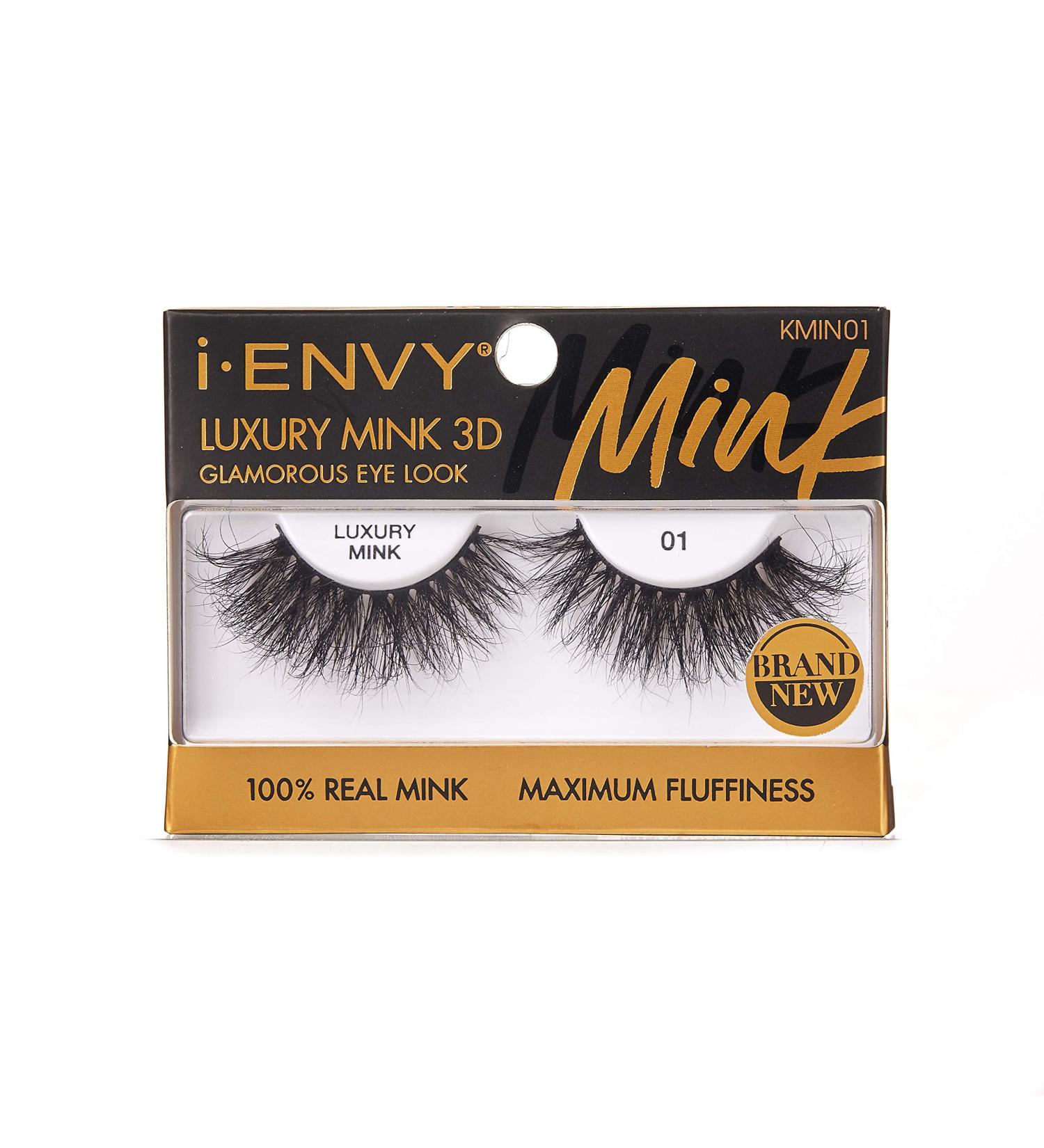 i-ENVY Luxury Mink Collection False Eyelashes - 100% Real Mink for Glamorous Eyes - Maximum Fluffiness and 3D Multi-Curl Angle - 1 Pack - Buy Online on GoSupps.com