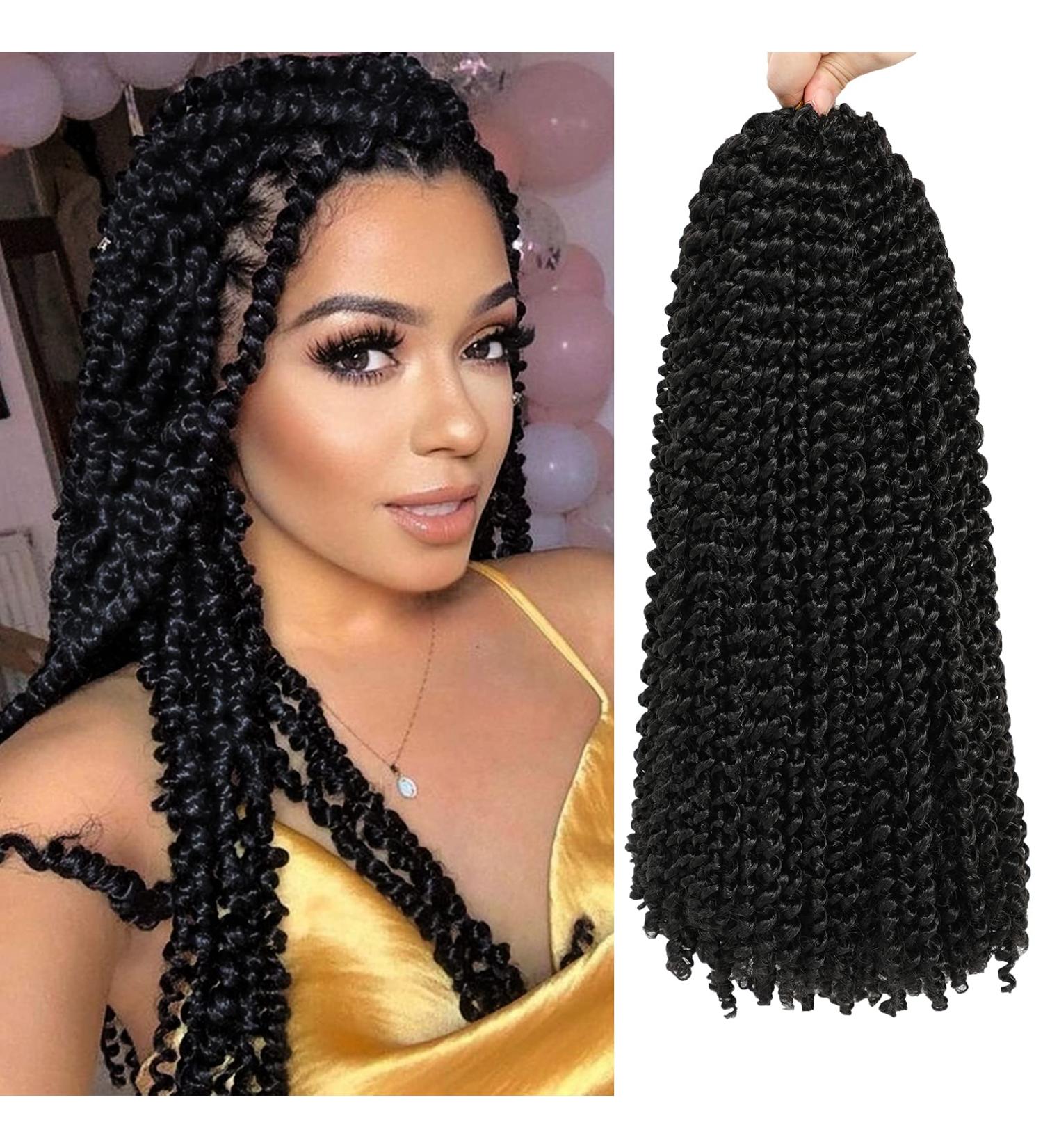 Passion Twist Hair 14 Inch Water Wave Crochet Faux Locs - Pack of 8 | Curly Braiding Hair for Black Women - 1B - Buy Online on GoSupps.com