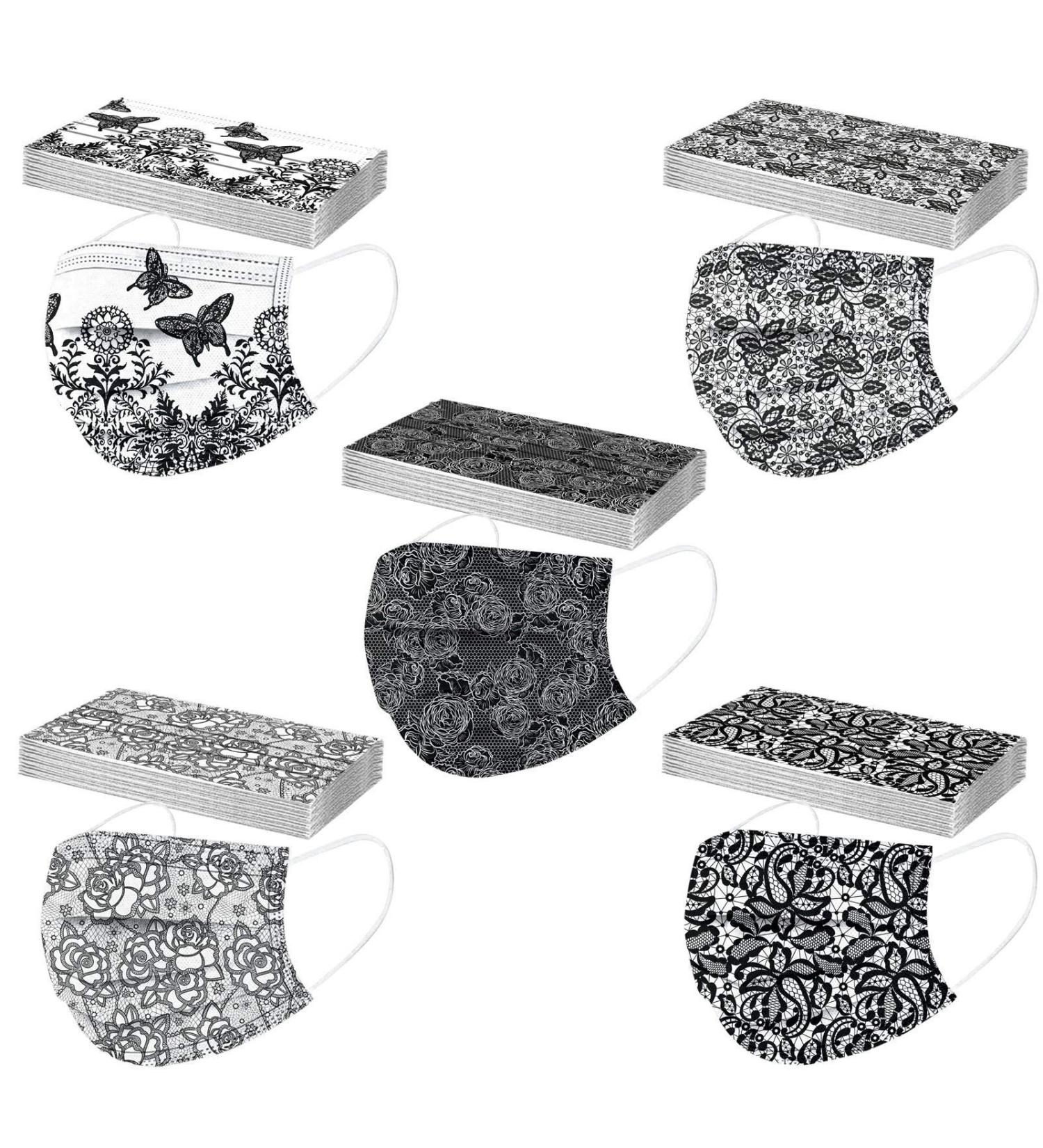 Winfer 50/100 Pack Disposable 3-Layer Colorful Mouth & Nose Masks - Breathable Bandana Scarves for Men & Women - Buy Online on GoSupps.com