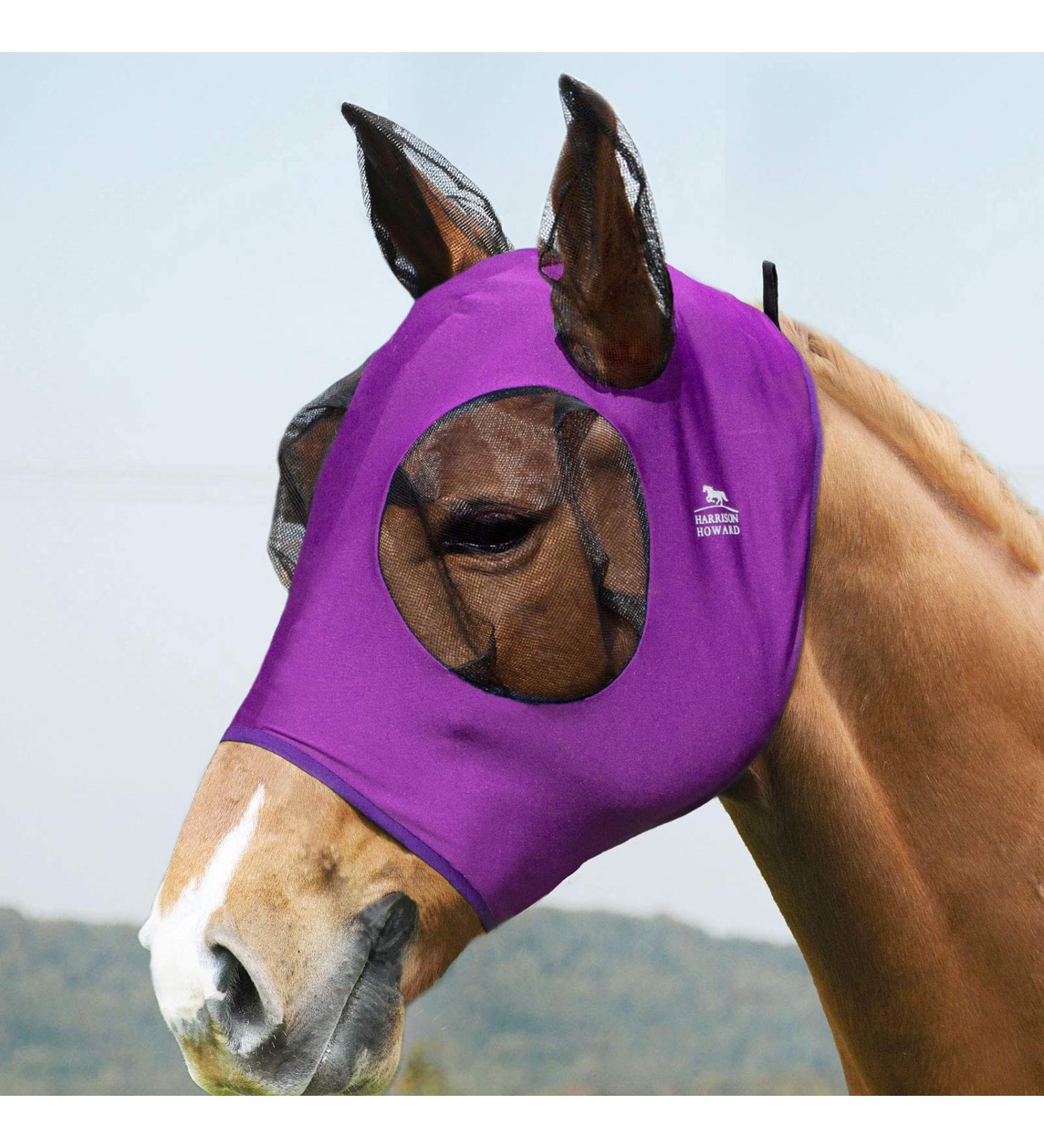 Harrison Howard Elasticity Horse Fly Mask - UV Protection - Amethyst Cob (Medium) - Buy Online on GoSupps.com