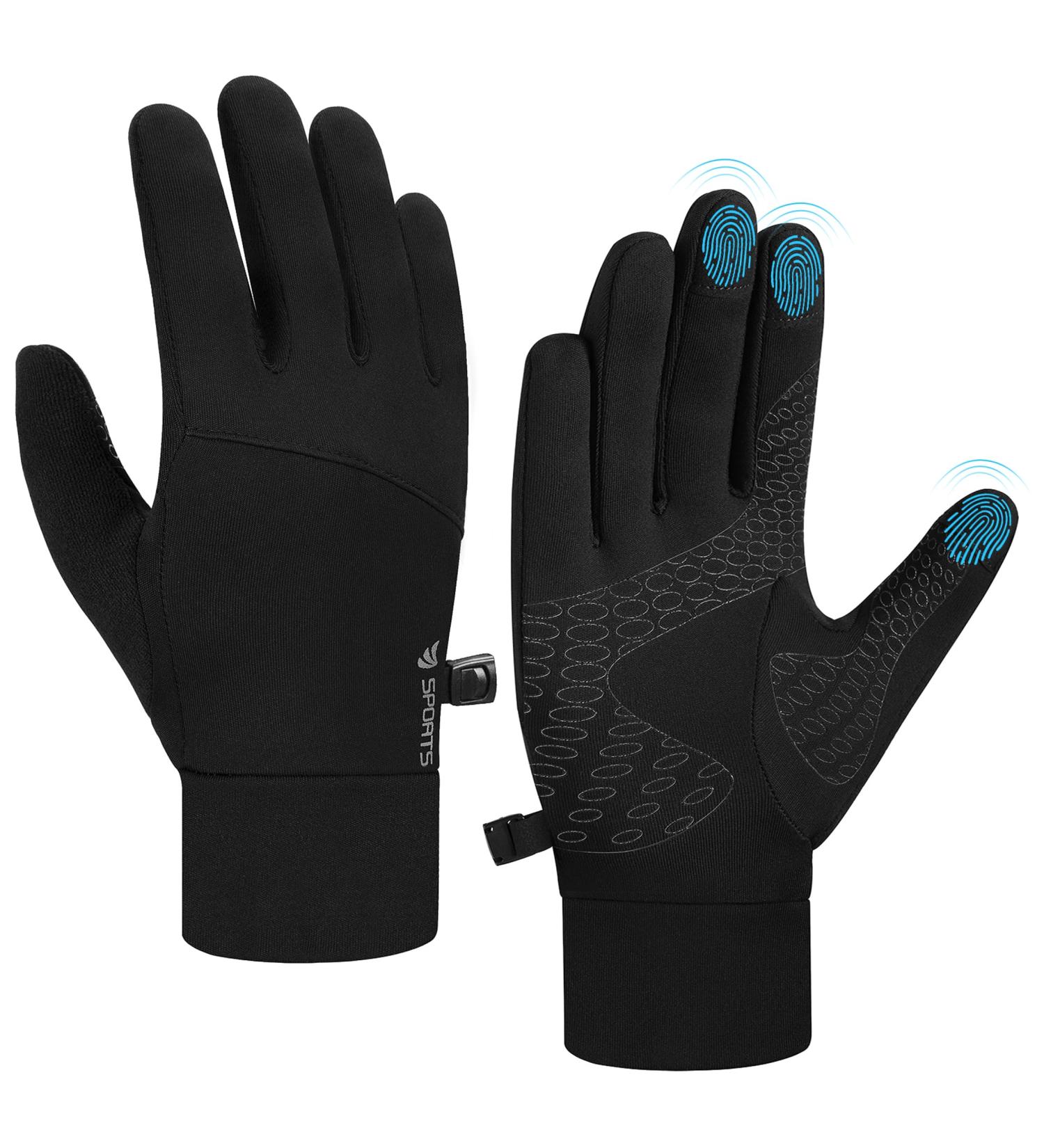 Anqier Touchscreen Gloves for Men & Women - Windproof Thermal Softshell Cycling Jogging & Skiing - Black - Buy Online on GoSupps.com