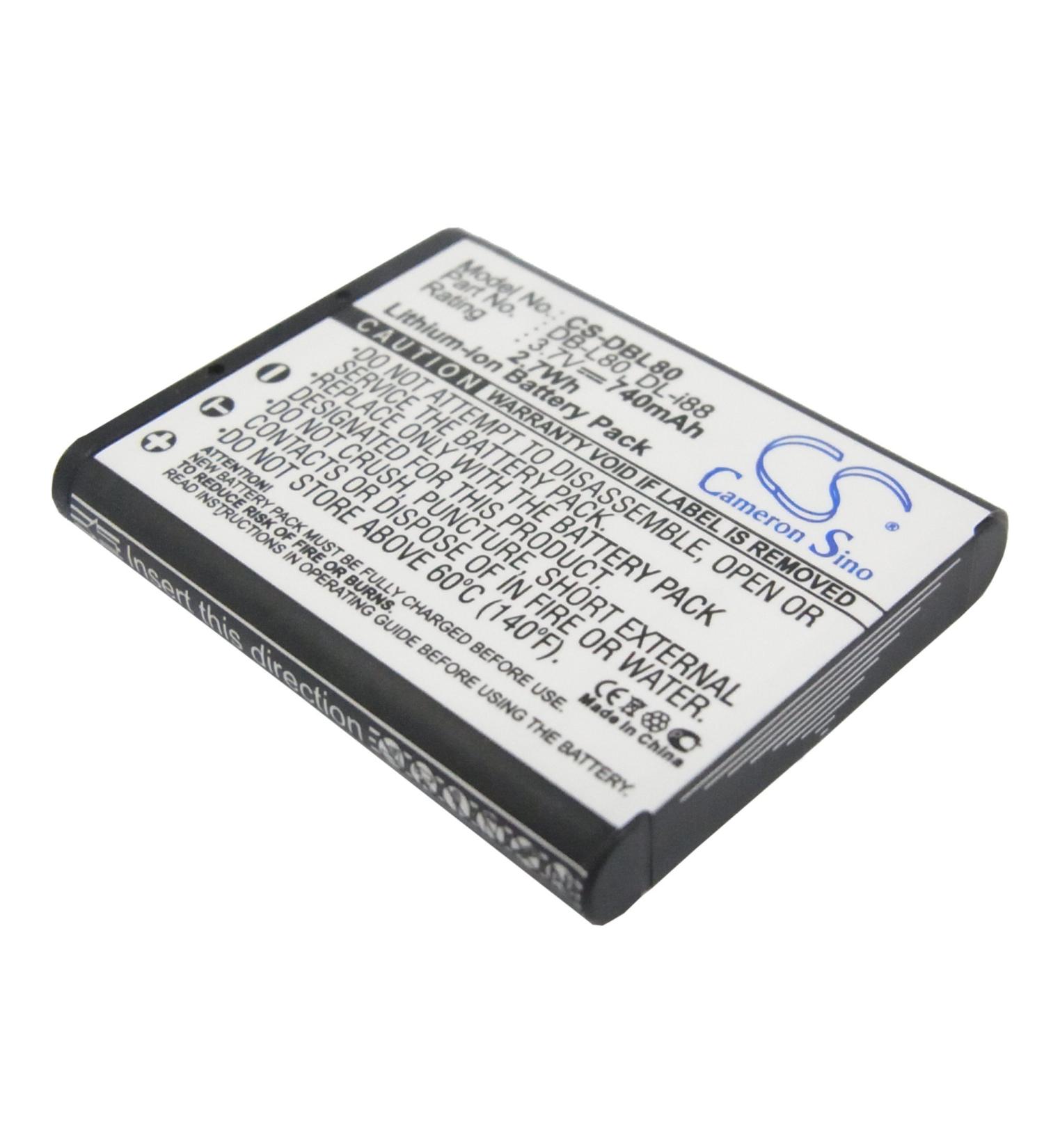 Buy Replacement Battery for Sanyo VPC-CG10R Xacti VPC-CA100EXYL - DB-L80 DB-L80AU 740mAh | Fast International Shipping - Buy Online on GoSupps.com