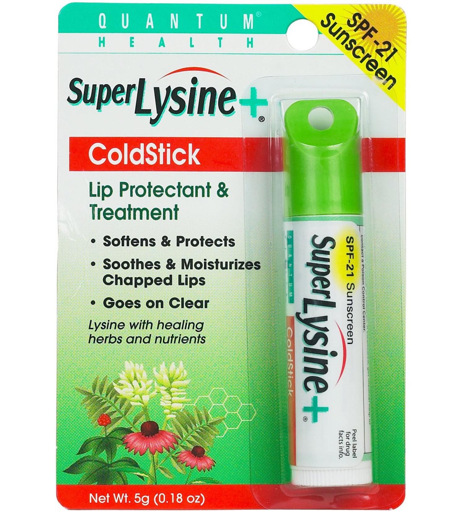 Quantum Super Lysine and Cold Stick Tube Lip Protector and Cold Sore Treatment - 0.18 oz