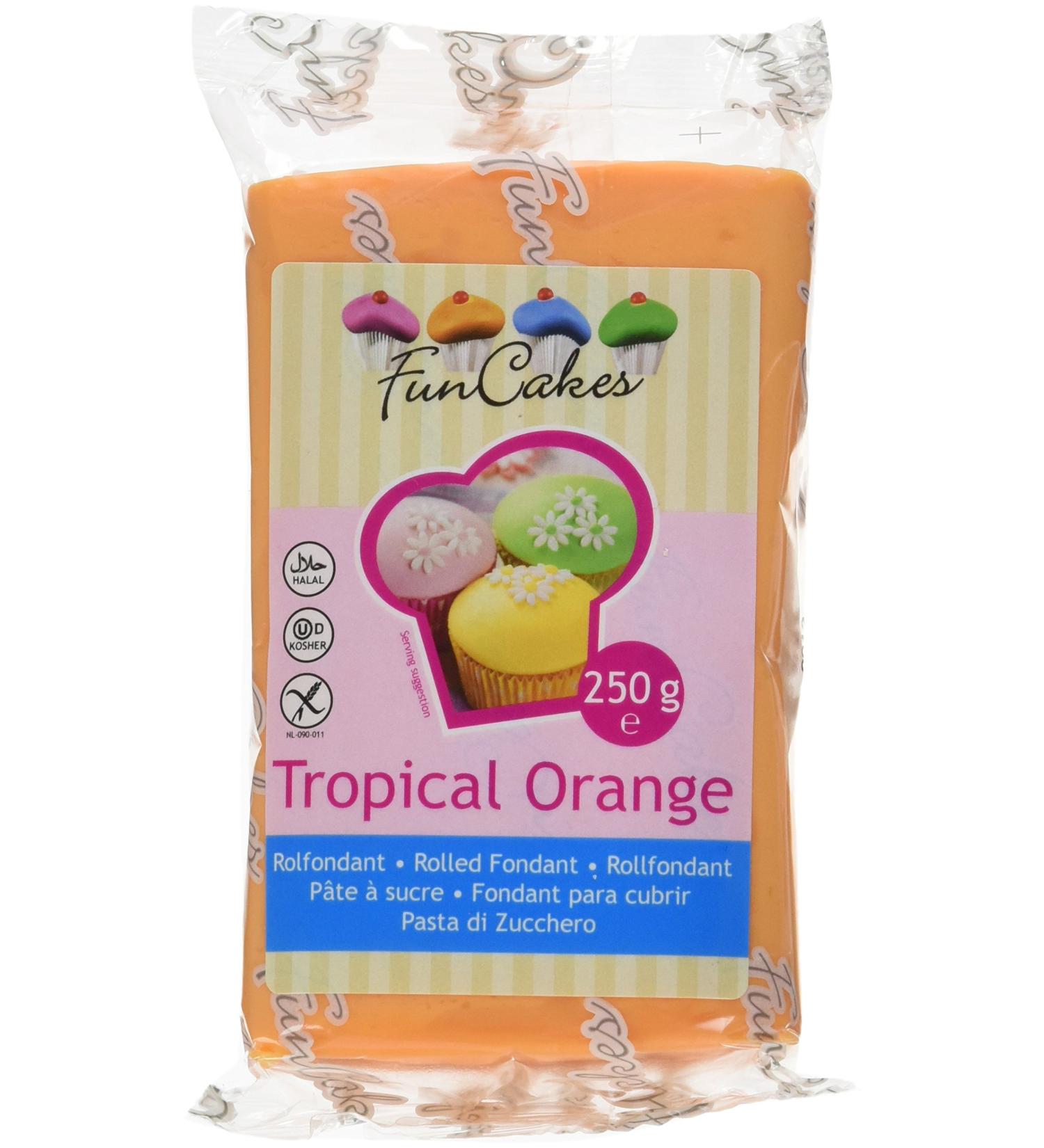 FunCakes Tropical Orange Fondant - 250g Pack for Cake Decorating | Premium Edible Icing for International Shipping - Buy Online on GoSupps.com