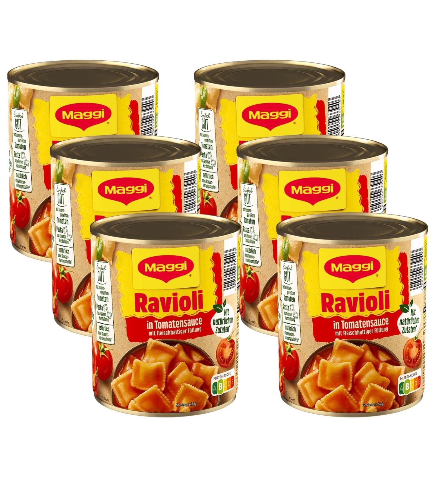 Buy Maggi Ravioli in Tomato Sauce - Spicy Meat Dumplings 6-Pack (6 x 800g) - Perfect Ready Dish for Camping - Buy Online on GoSupps.com