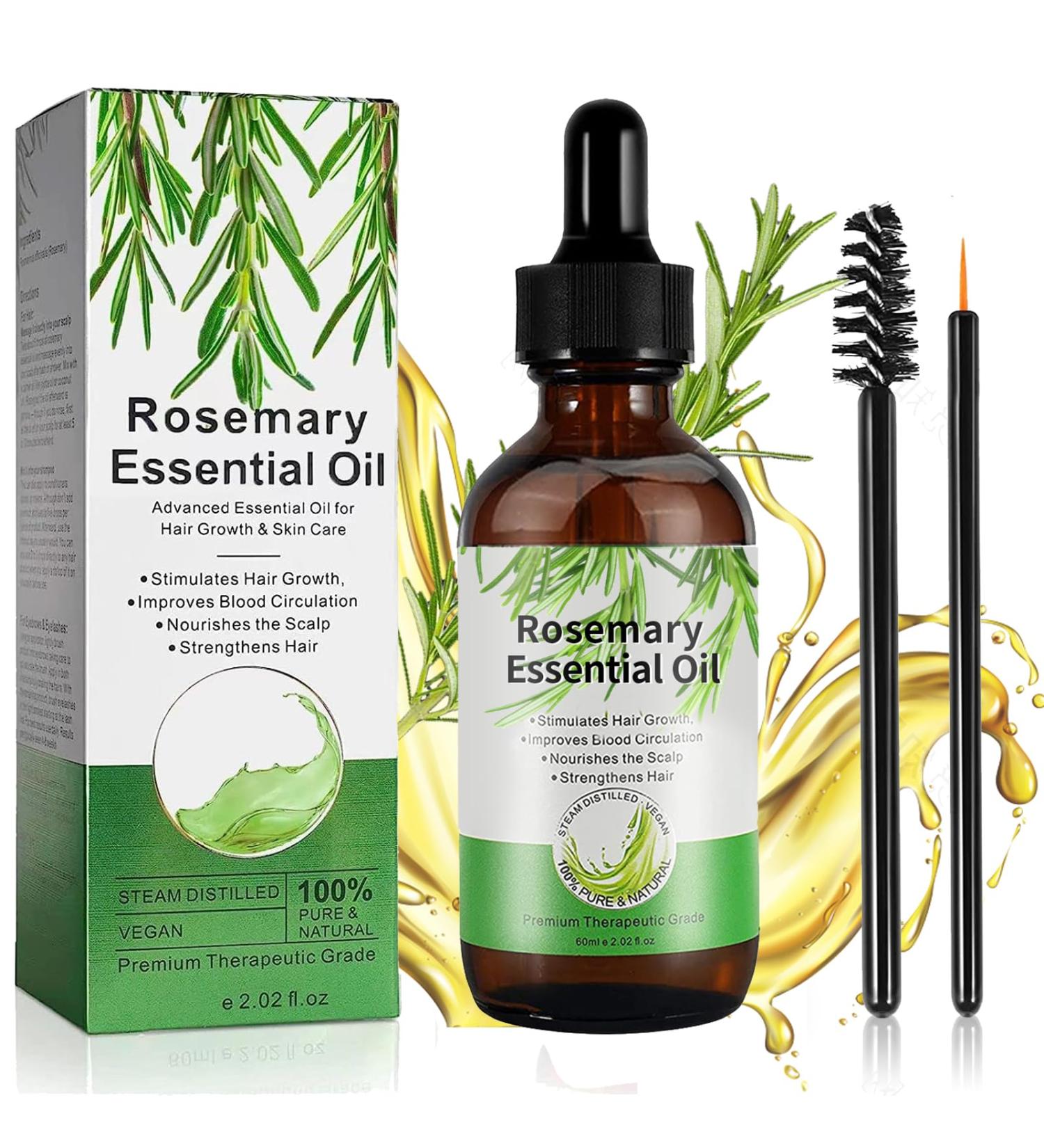 Rosemary Oil for Hair Growth & Skin Care - 60 ml | Strengthens, Nourishes Scalp, Improves Circulation - Unisex | Essential Oils for Hair Loss - Non Greasy, Light Weight - Buy Online on GoSupps.com