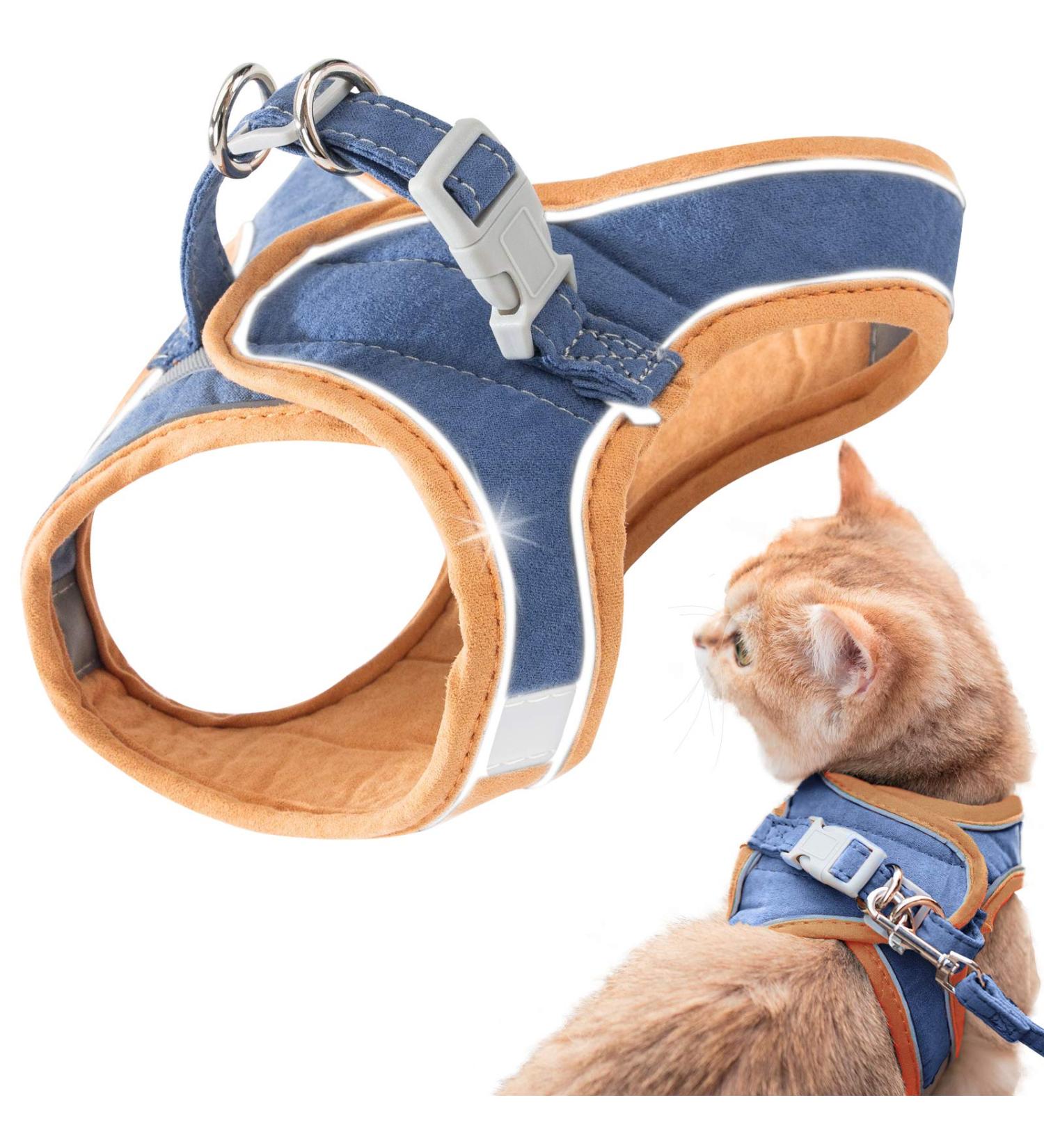 Geeric Cat Dishes & Escape Proof Harness Set - Adjustable Cat Dishes for Small Cats with Reflective Stripes | Shop Internationally - Buy Online on GoSupps.com