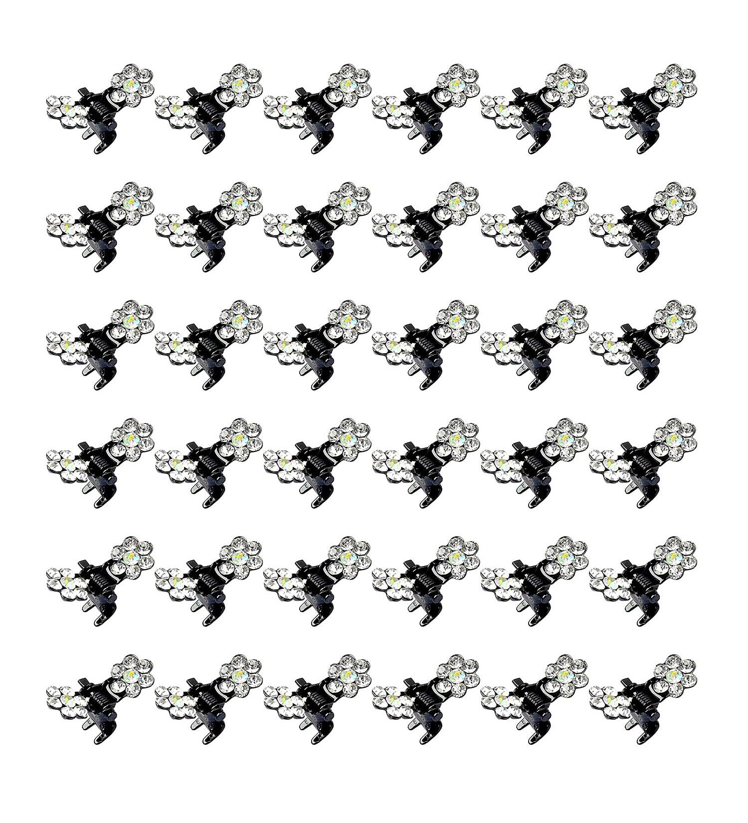 36 Pcs Mini Crystal Hair Clips for Women and Girls - White Rhinestone Hair Accessories - Buy Online on GoSupps.com