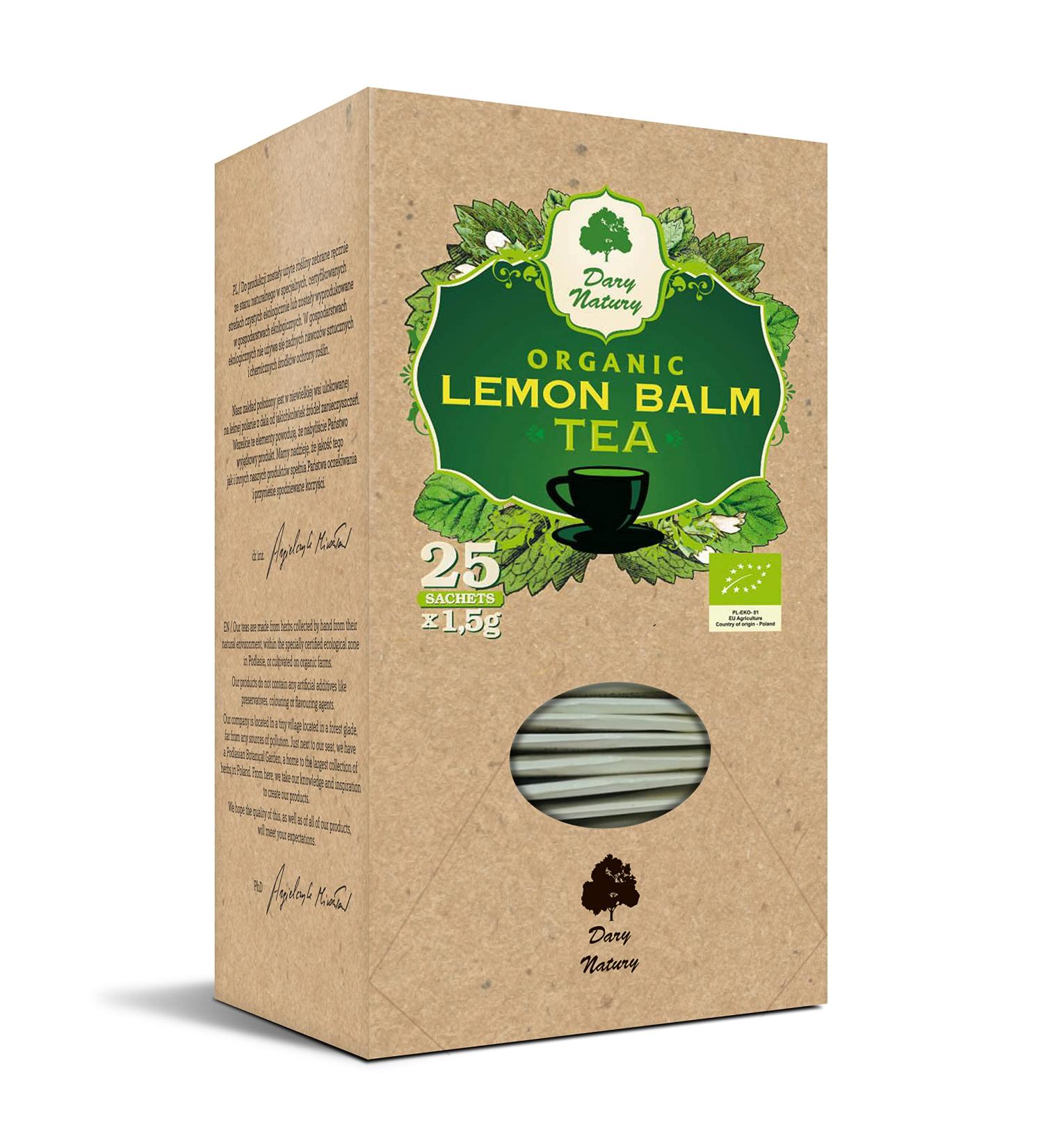  Dary Natury MELISA TEA (MELISA FOILLE) ORGANIC (25 x 1.5 g) - DARY NATURY - Buy Online on GoSupps.com