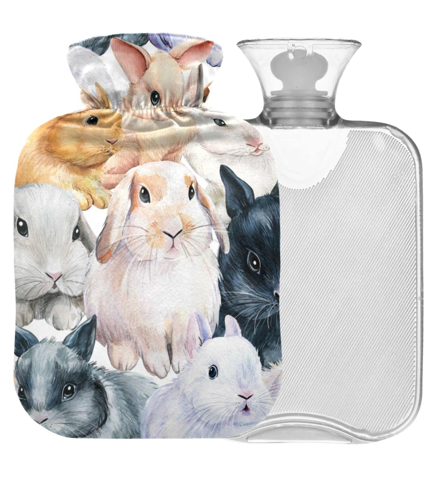 Naanle 2L Hot Water Bottle with Animal Rabbit Cover | Pain Relief & Cold Therapy | Back Hand Foot Warmer - Buy Online on GoSupps.com
