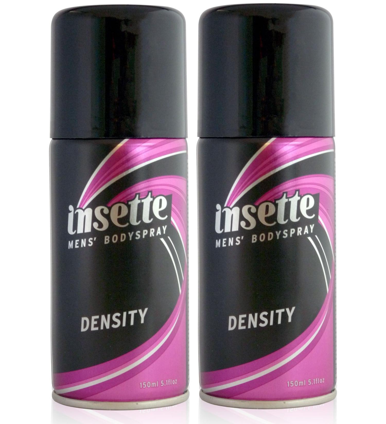 x2 Insette Density Mens Deodorant Body Spray 150ml