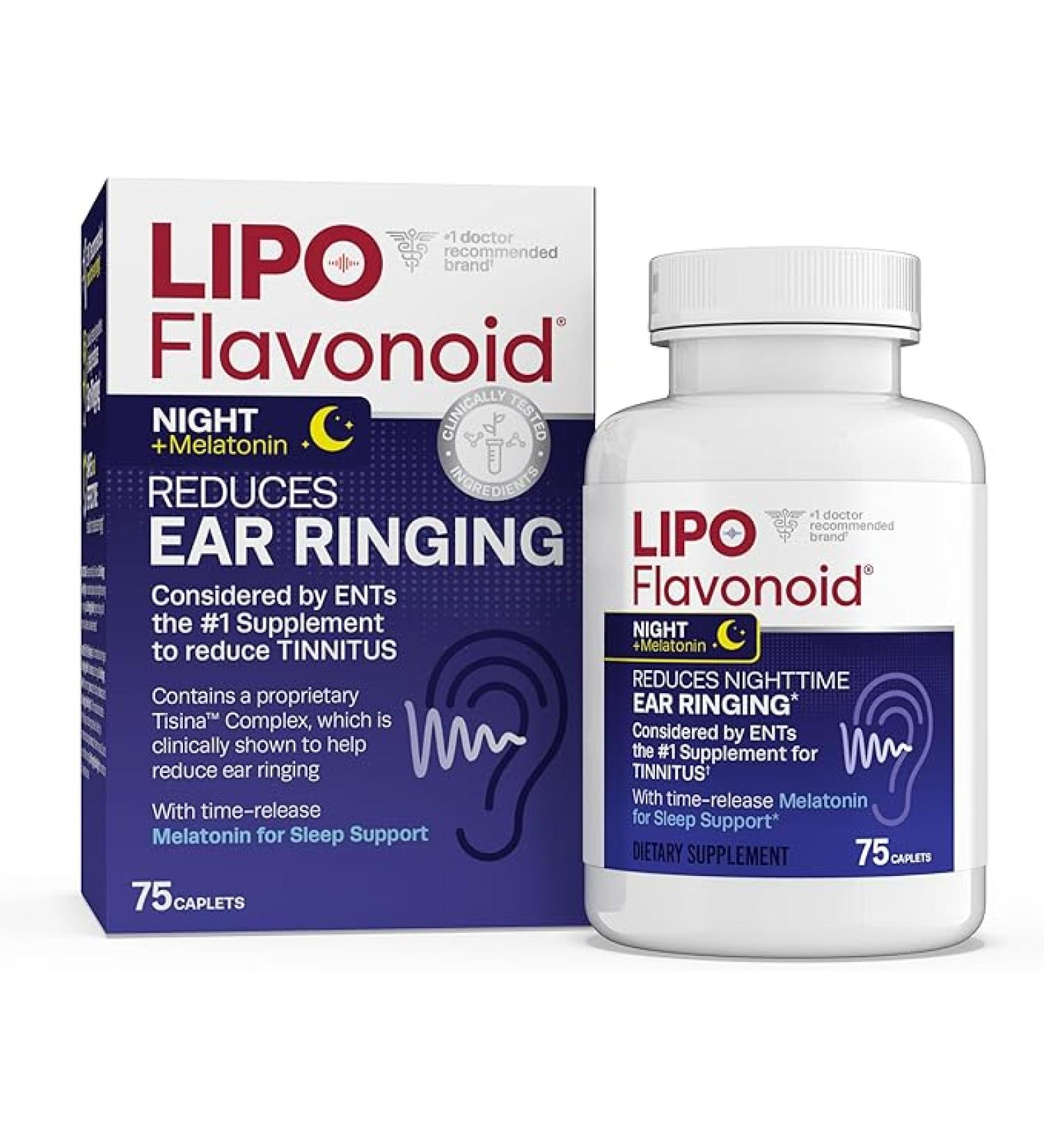 Lipo-Flavonoid Plus Ear Health Supplement 75ct - Improve Hearing & Ear Health - Buy Online on GoSupps.com