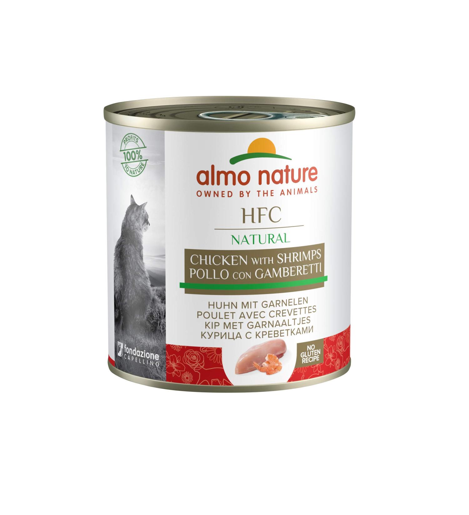 Almo Nature HFC Natural Wet Cat Food - Chicken & Shrimp 12-Pack (280g x 12) | Premium International Shipping - Buy Online on GoSupps.com