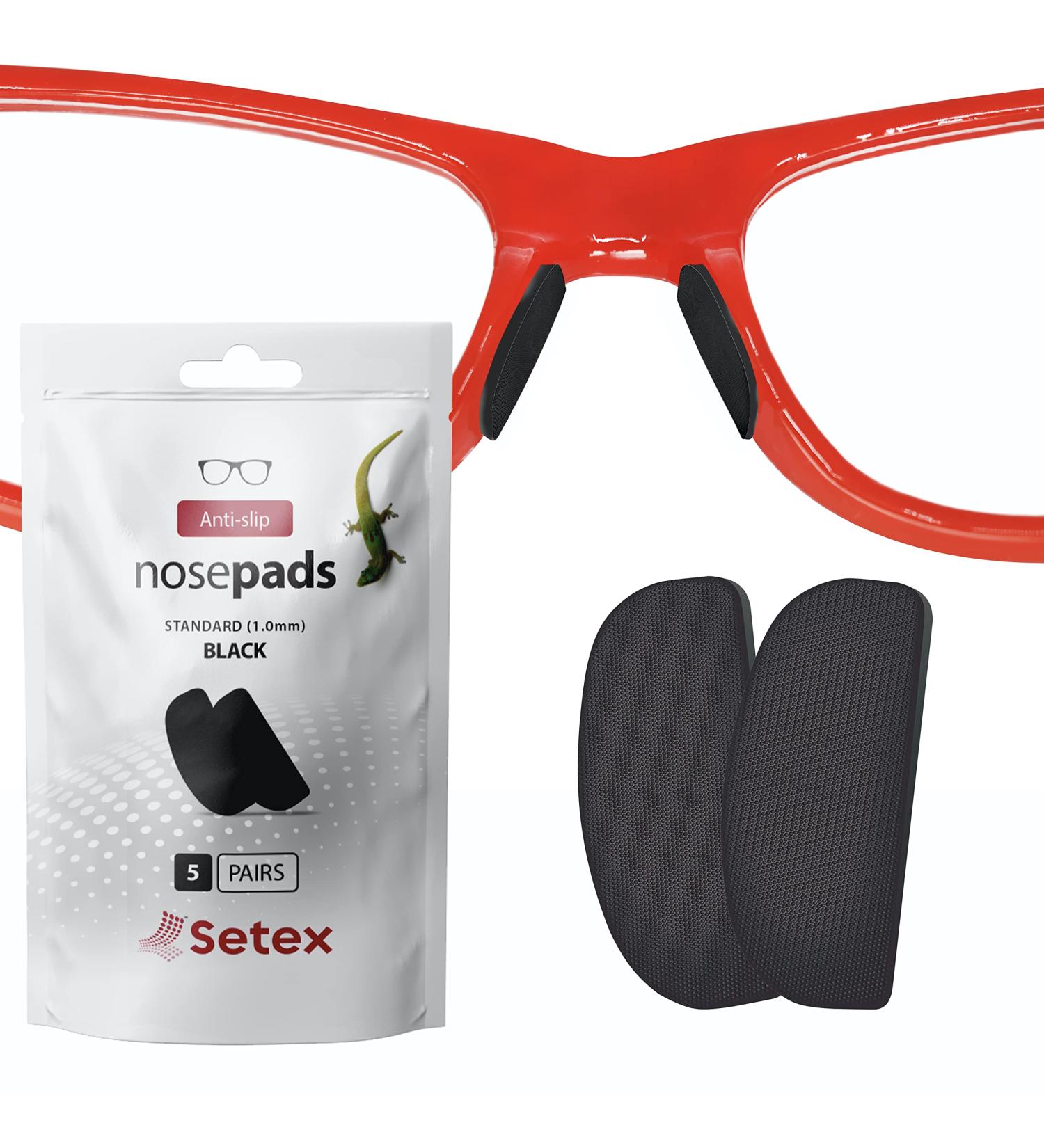SETEX Gecko Grip Anti-Slip Nose Pads for Glasses - 5 Pairs of Self-Adhesive Ultra-High Grip Black Pads - Buy Online on GoSupps.com