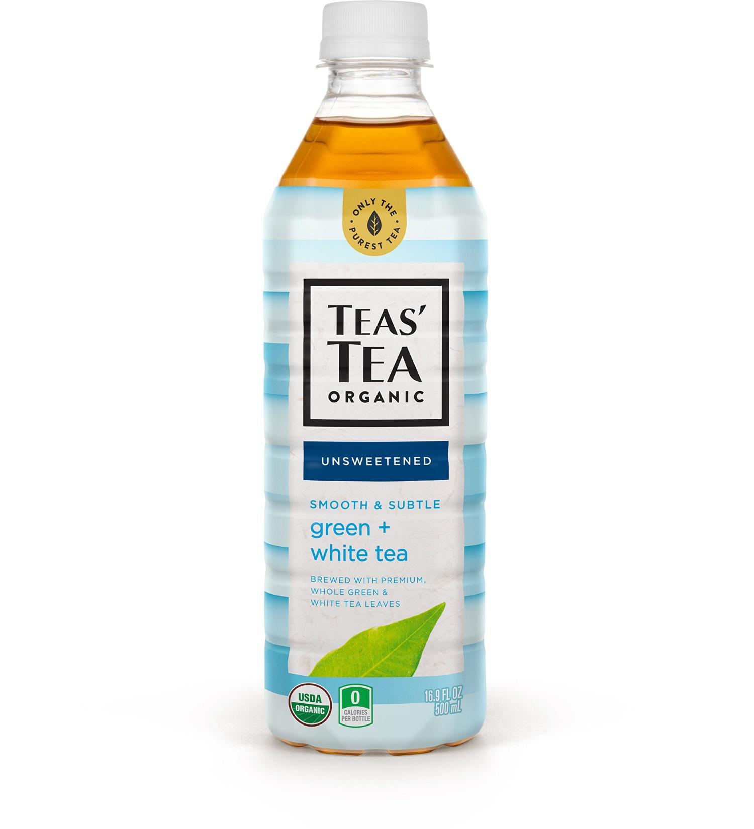 Organic Unsweetened Green & White Tea - 12 Pack, 0 Calories, Sugar Free - 16.9 Oz Bottles - Buy Online on GoSupps.com