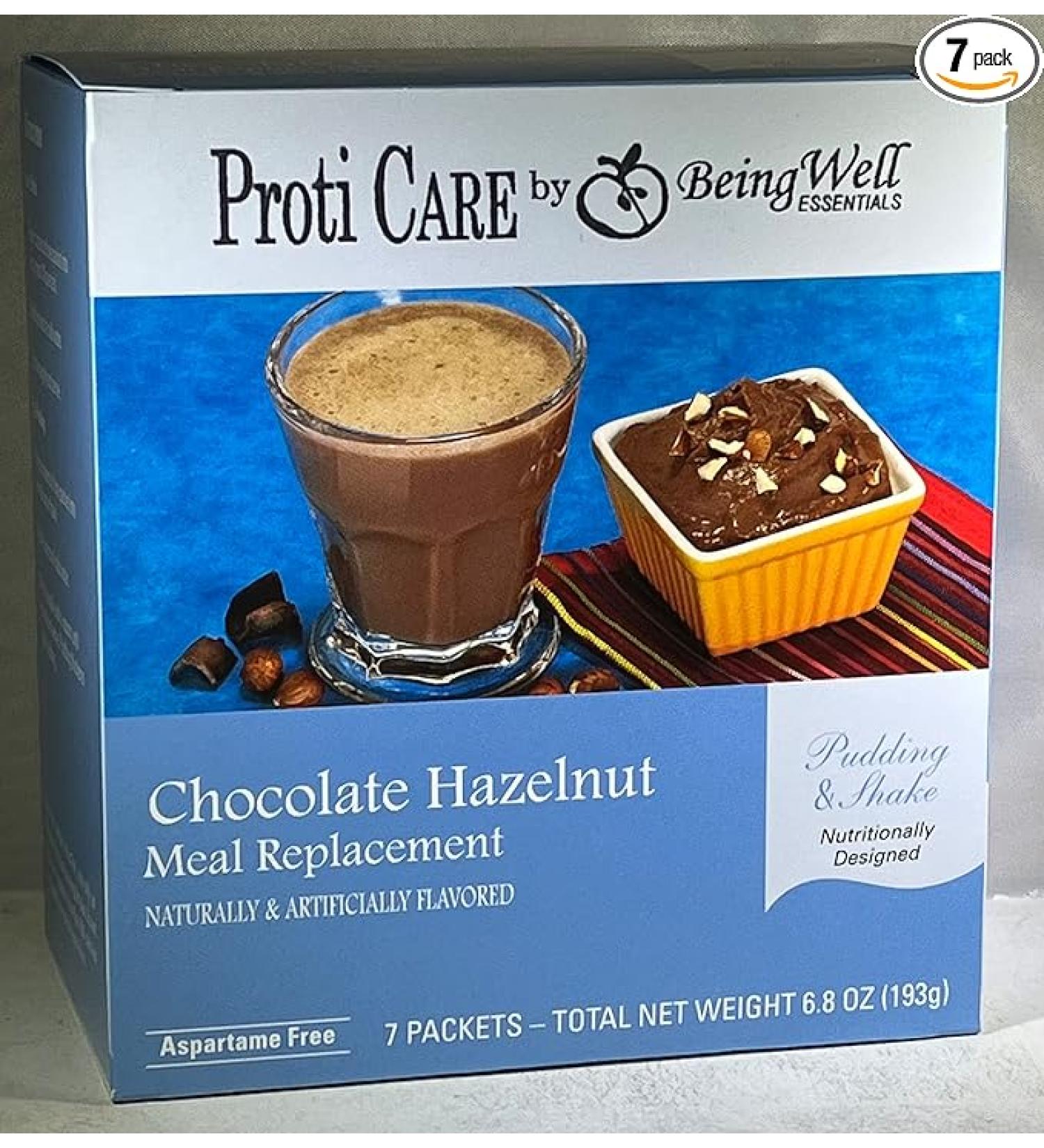 Proti Care Meal Replacement Shake & Pudding Aspartame Free - Chocolate Hazelnut - 7 Packets - 6.8 Oz - Buy Online on GoSupps.com
