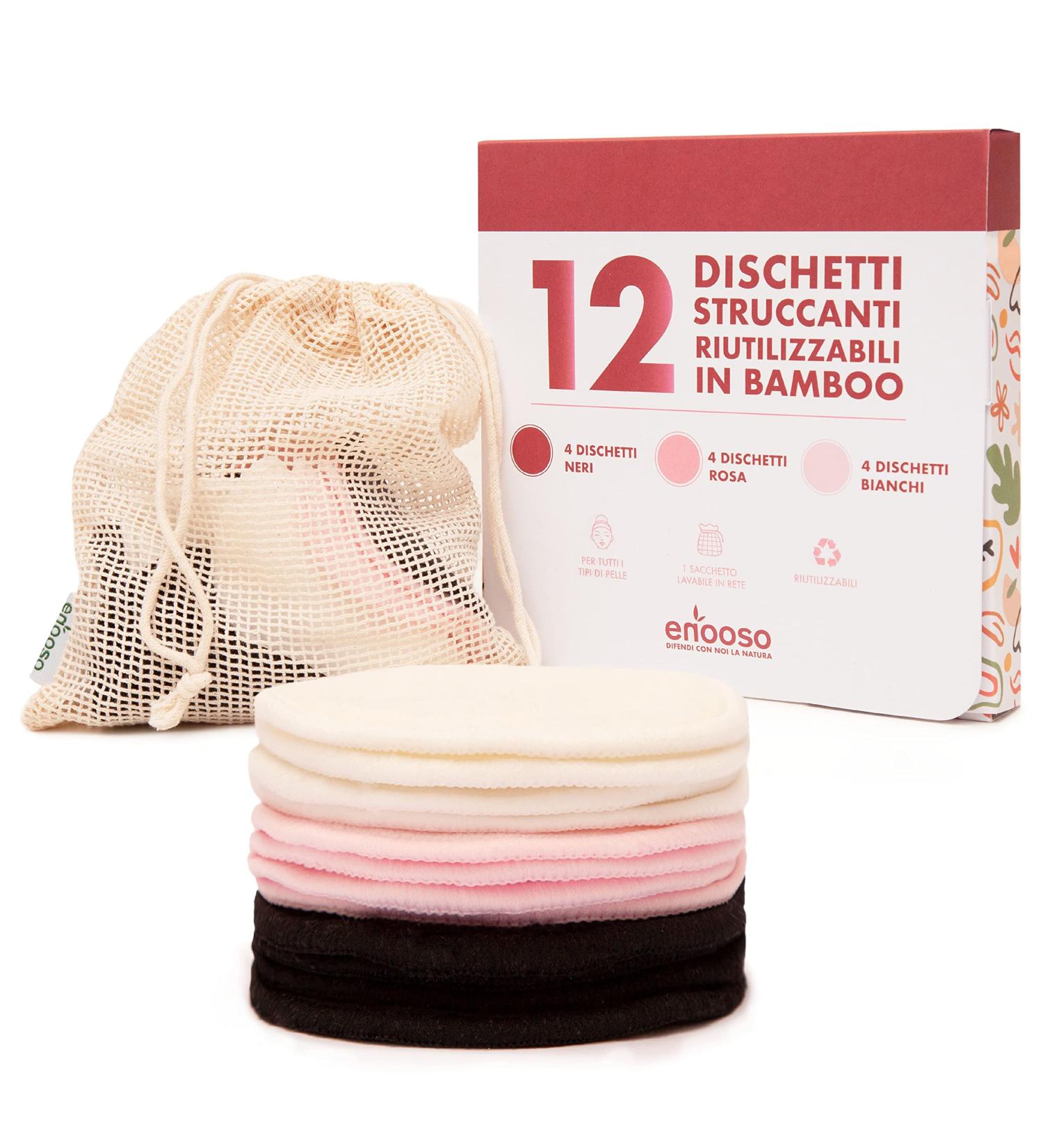 12 Bamboo-Soft Reusable Facial & Eye Makeup Remover Scarves + Washing Bags | Eco-Friendly Enooso - Buy Online on GoSupps.com